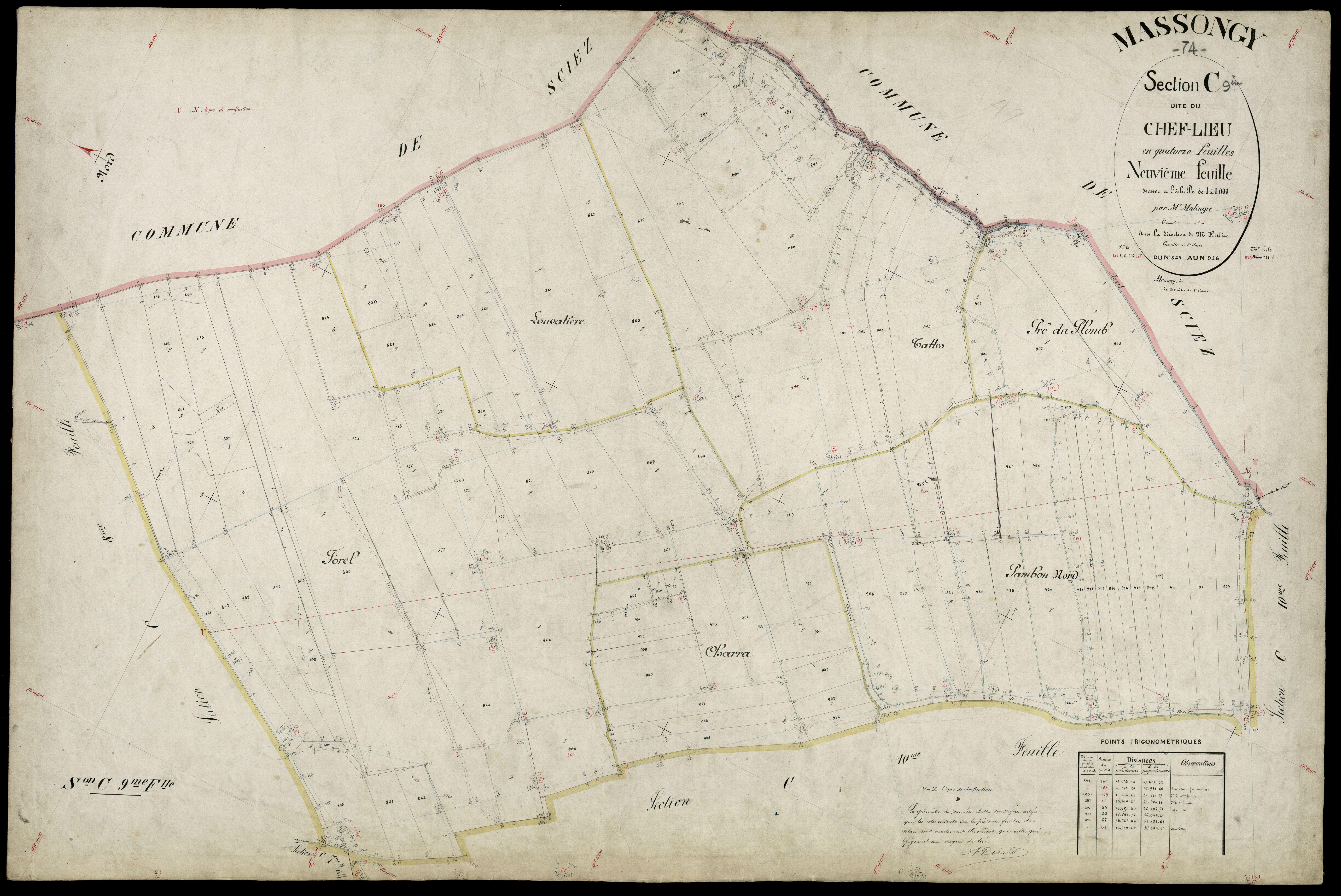3 P 3 5835 - Feuille n° 10, parcelles n° 947 à 1038 -