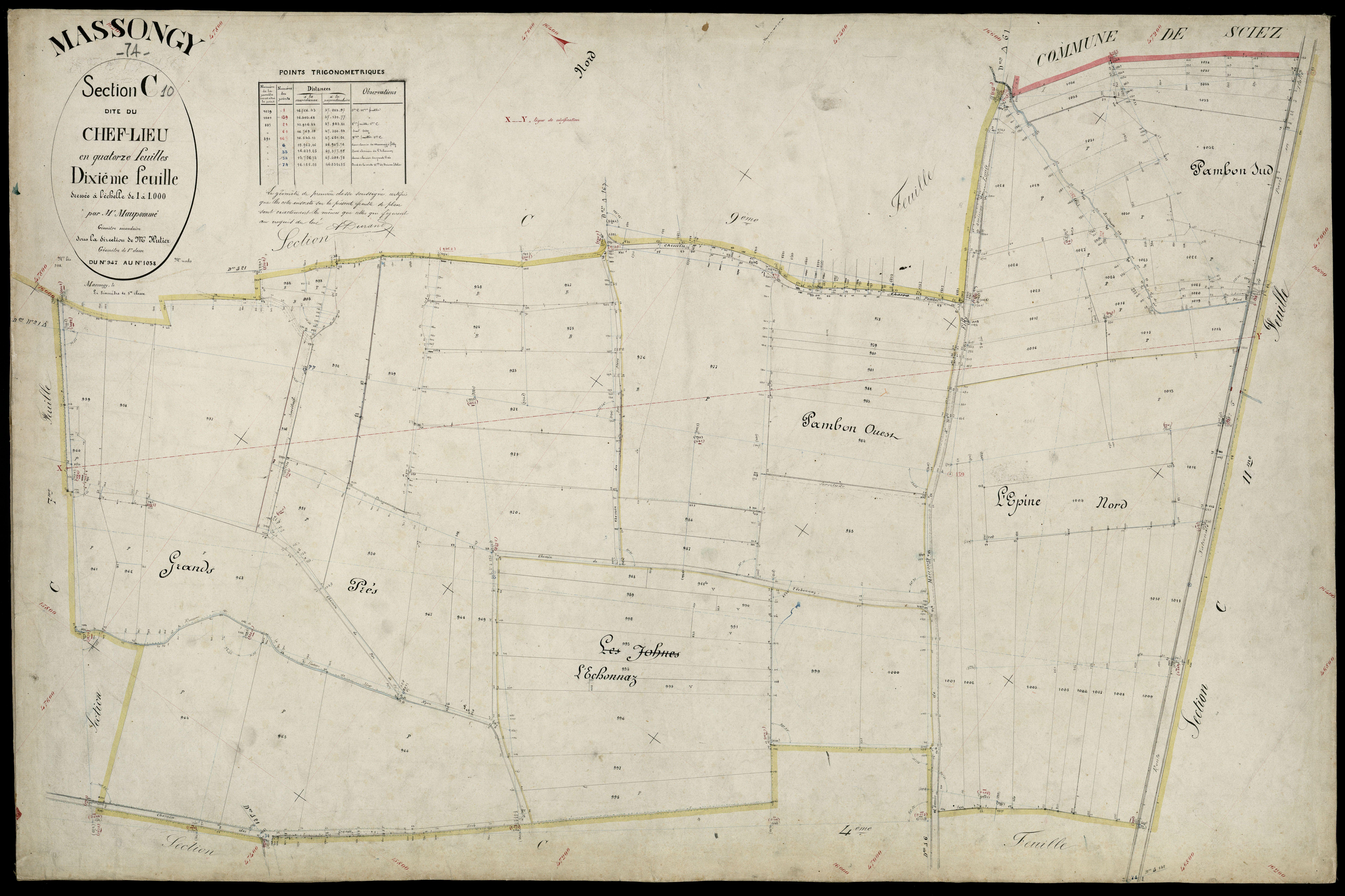 3 P 3 5836 - Feuille n° 11, parcelles n° 1039 à 1169 - 15 mai 1881