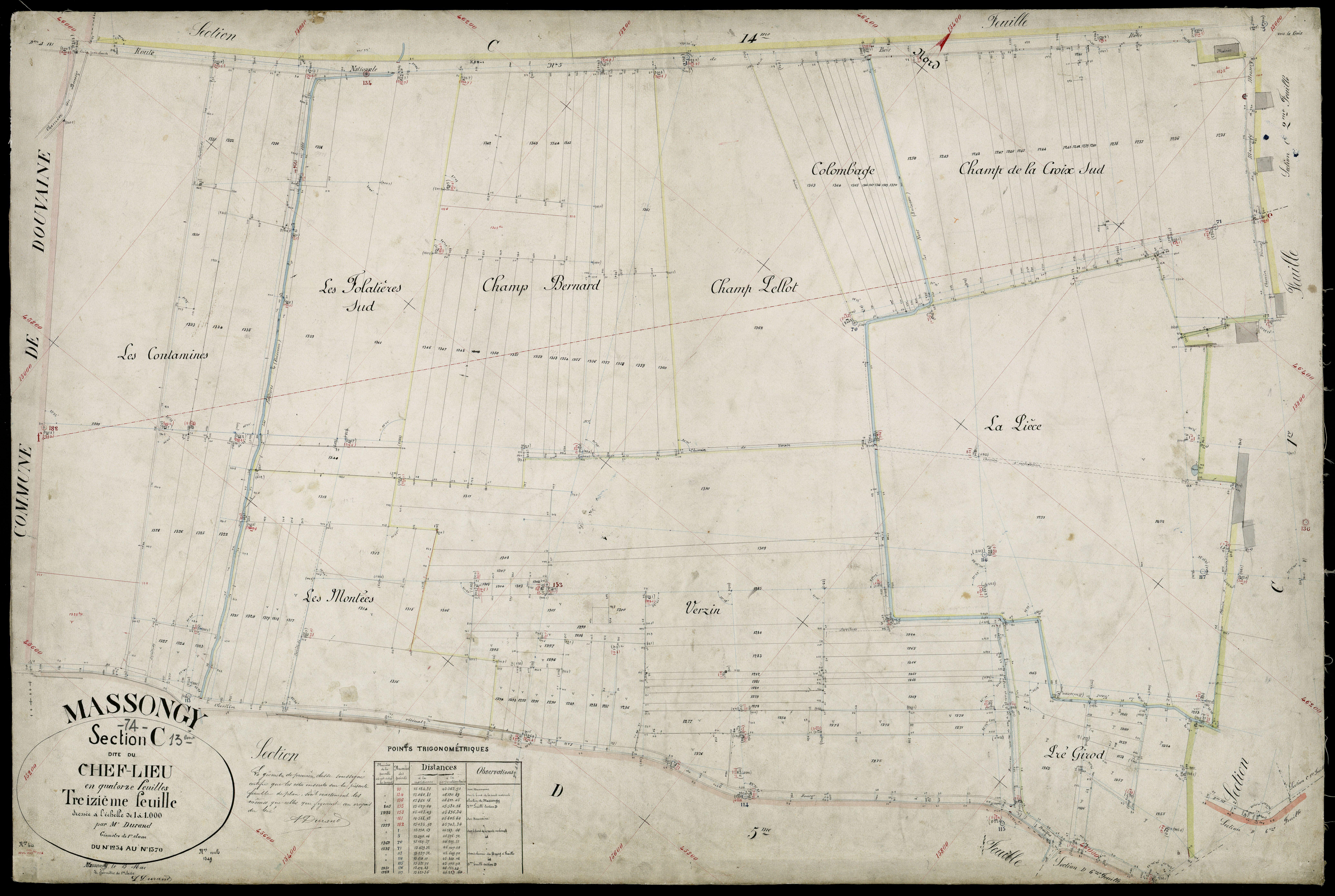 3 P 3 5839 - Feuille n° 14, parcelles n° 1371 à 1477 - 15 mai 1881