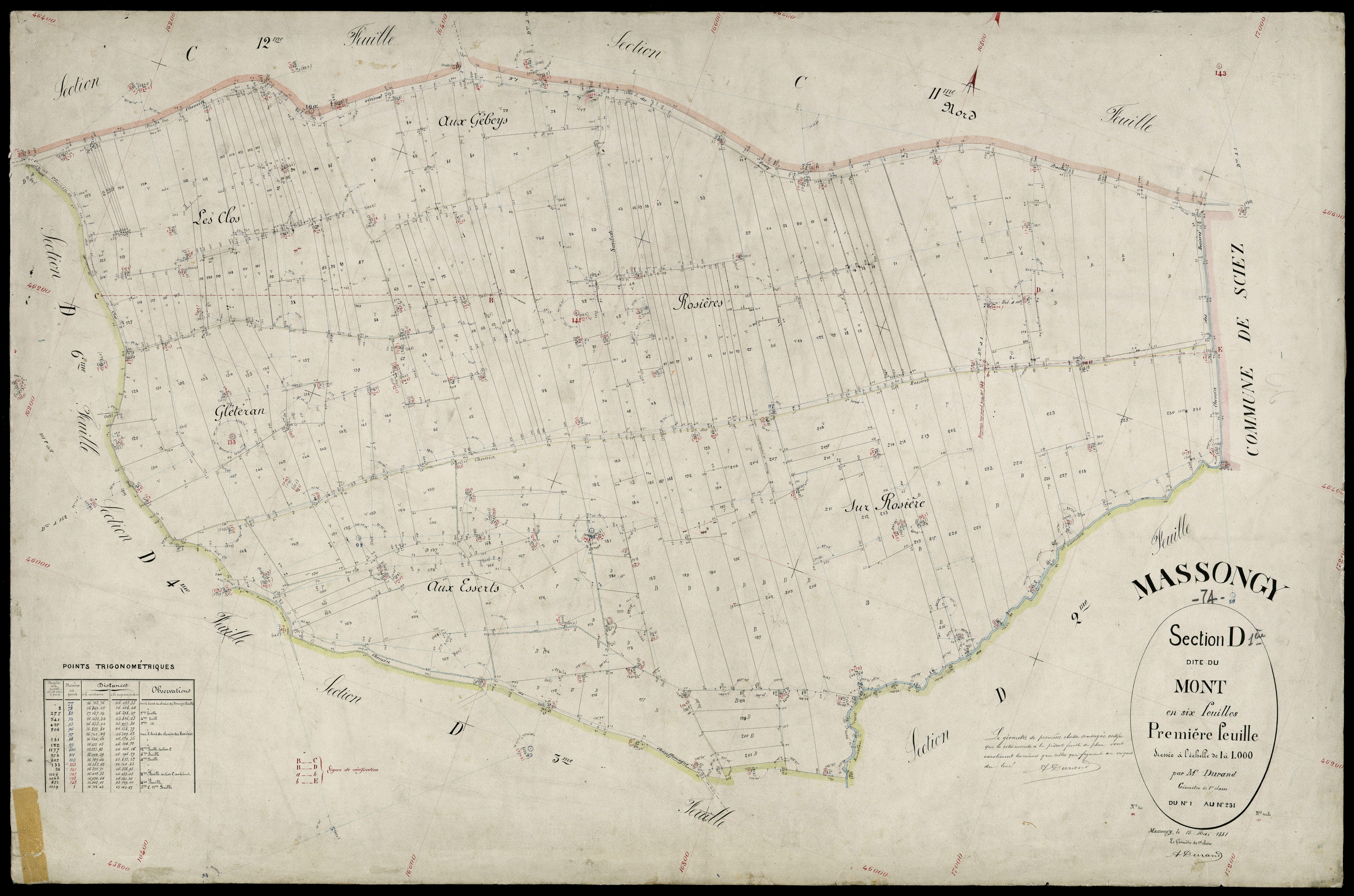 3 P 3 5841 - Feuille n° 2, parcelles n° 232 à 449 - 15 mai 1881