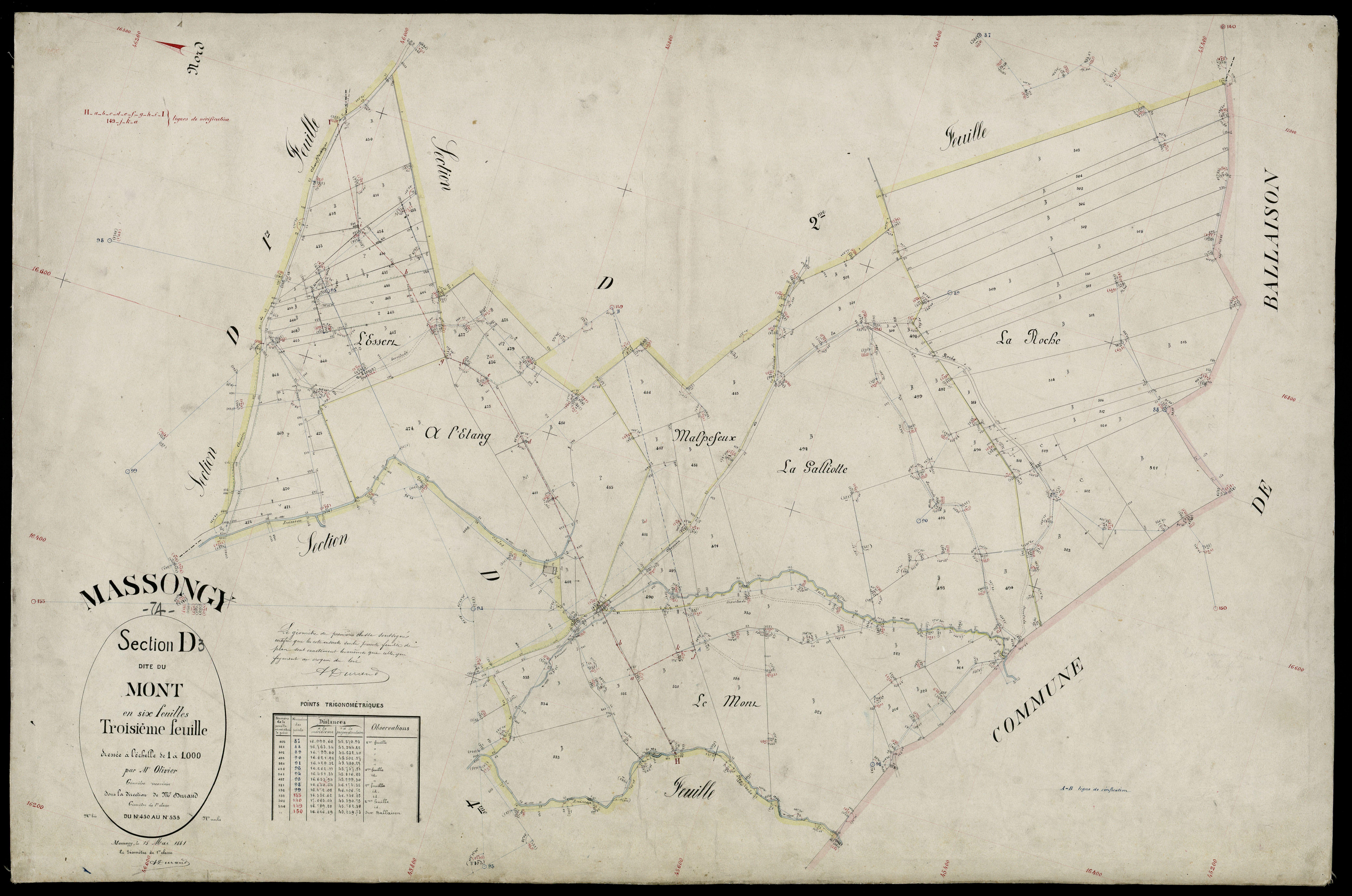 3 P 3 5843 - Feuille n° 4, parcelles n° 36 à 689 - 15 mai 1881