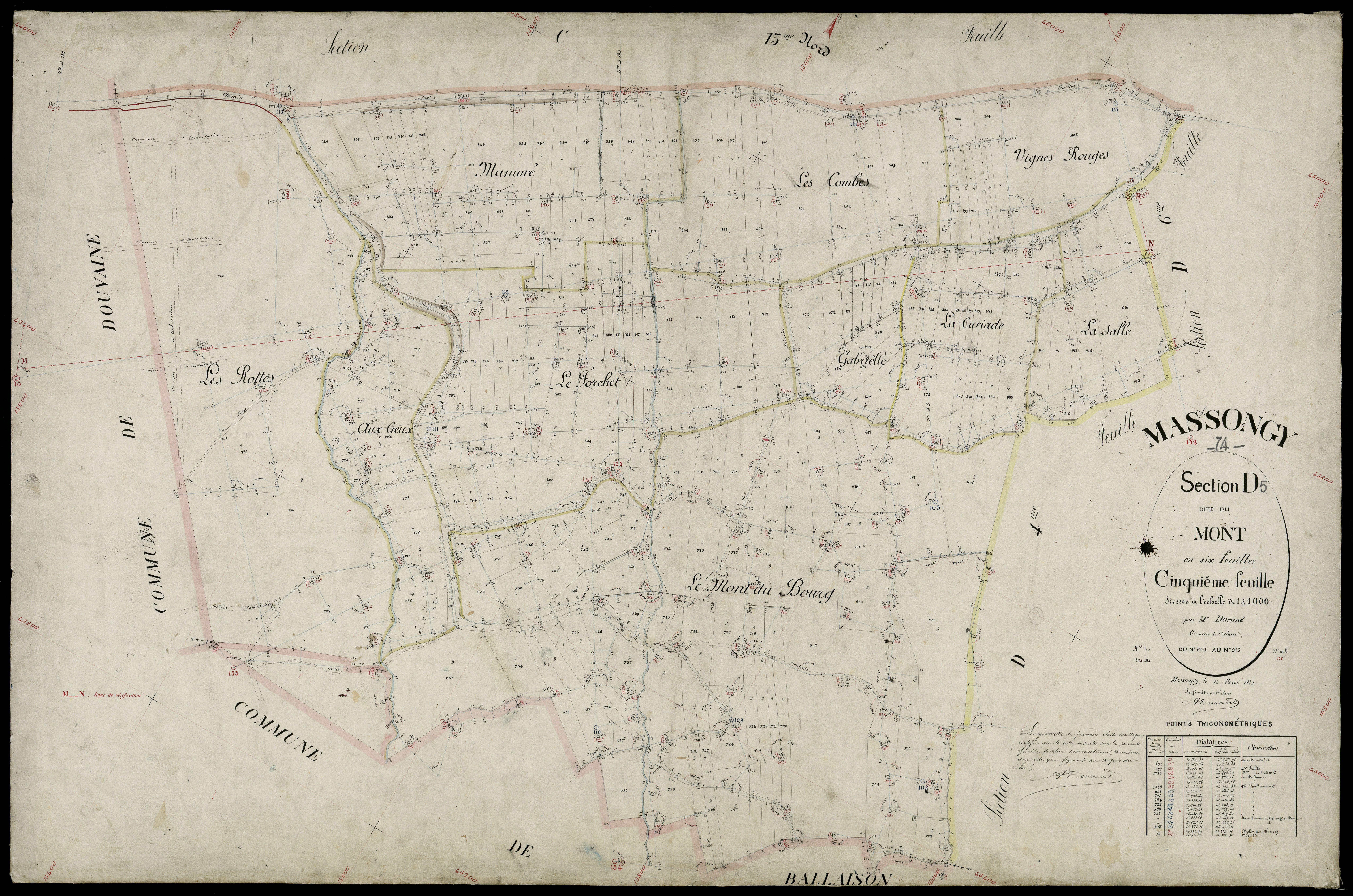 3 P 3 5845 - Feuille n° 6, parcelles n° 917 à 101 - 15 mai 1881
