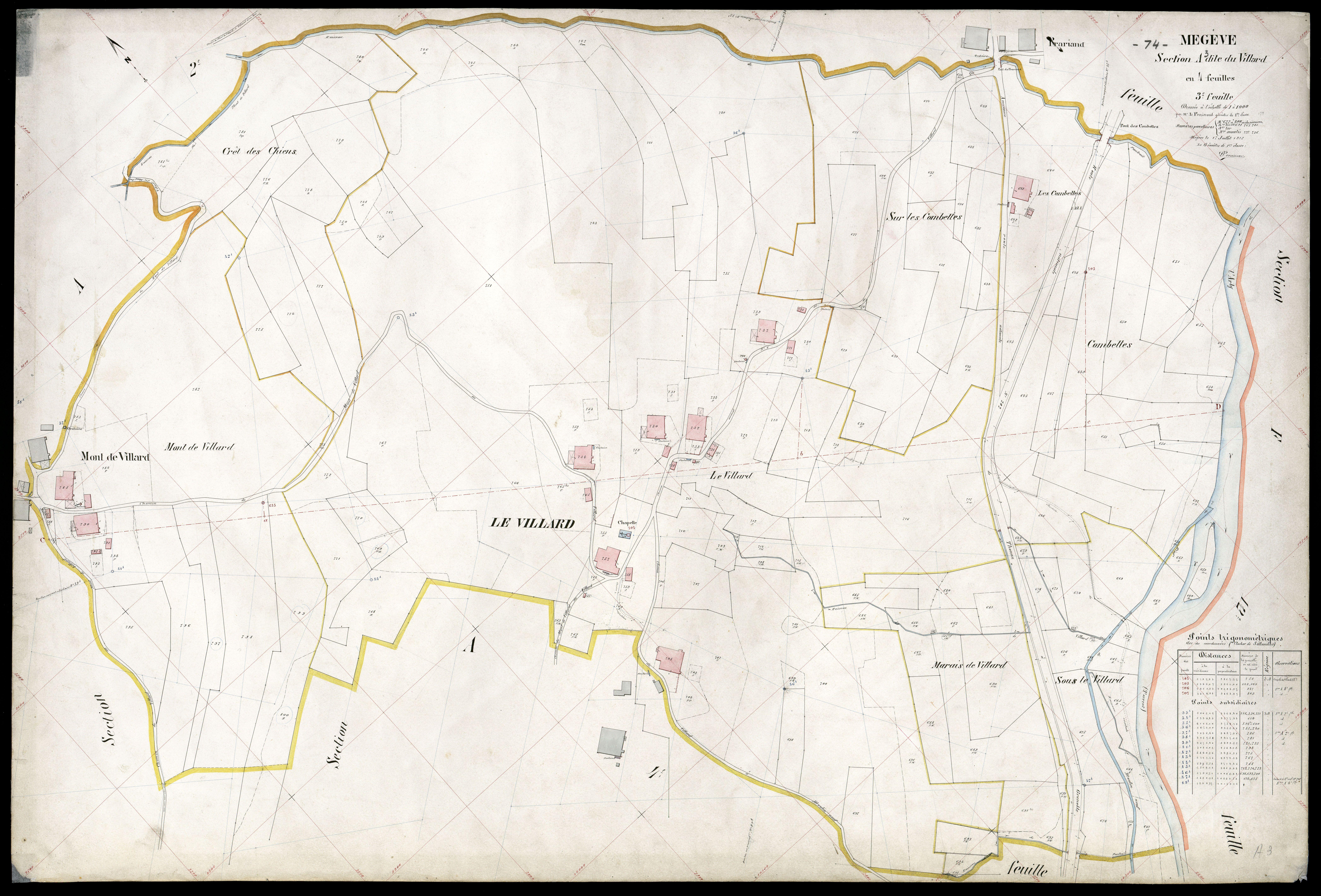 3 P 3 5861 - Feuille n° 4, parcelles n° 801 à 91 - 17 juillet 1912
