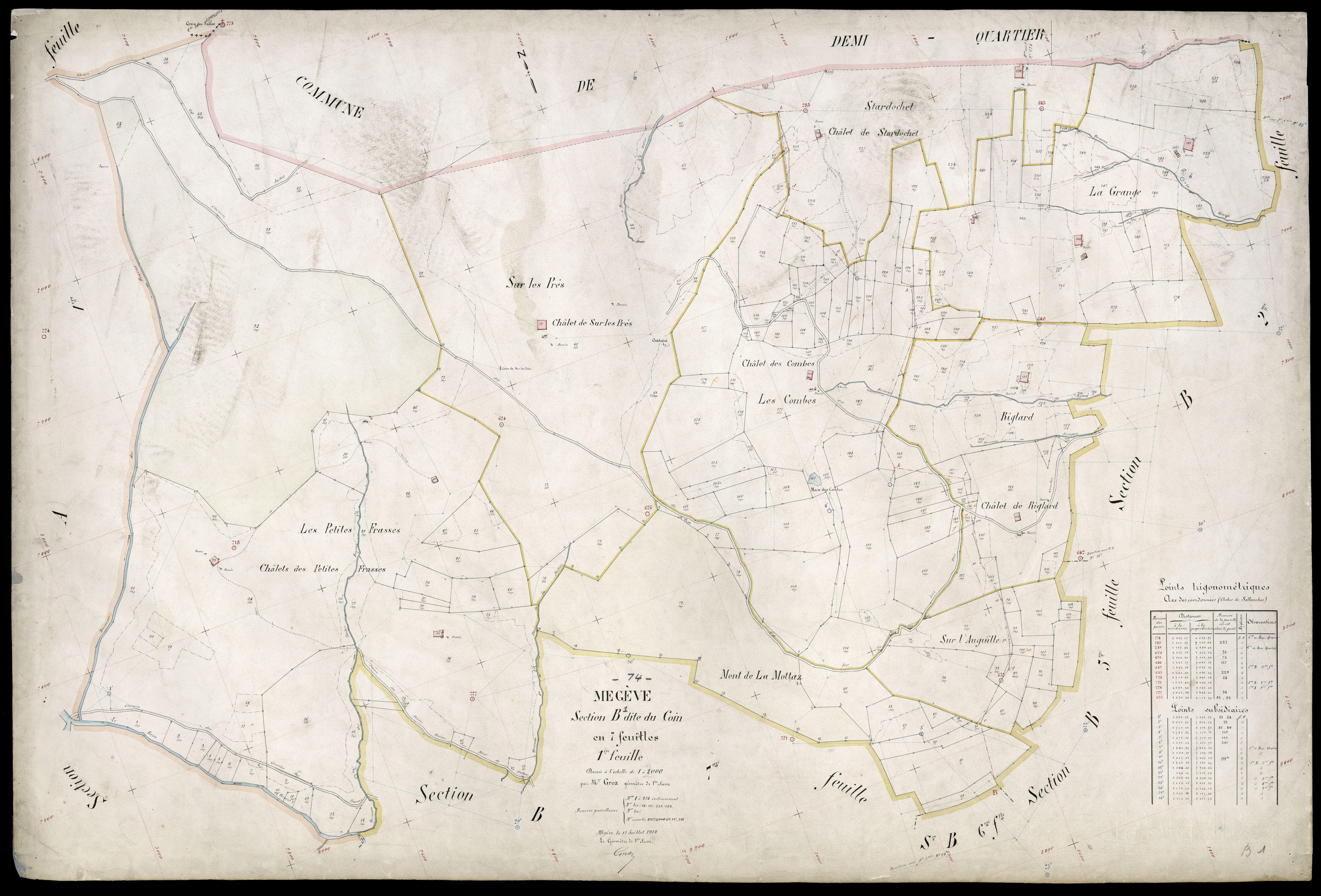 3 P 3 5863 - Feuille n° 2, parcelles n° 276 à 470 - 17 juillet 1912