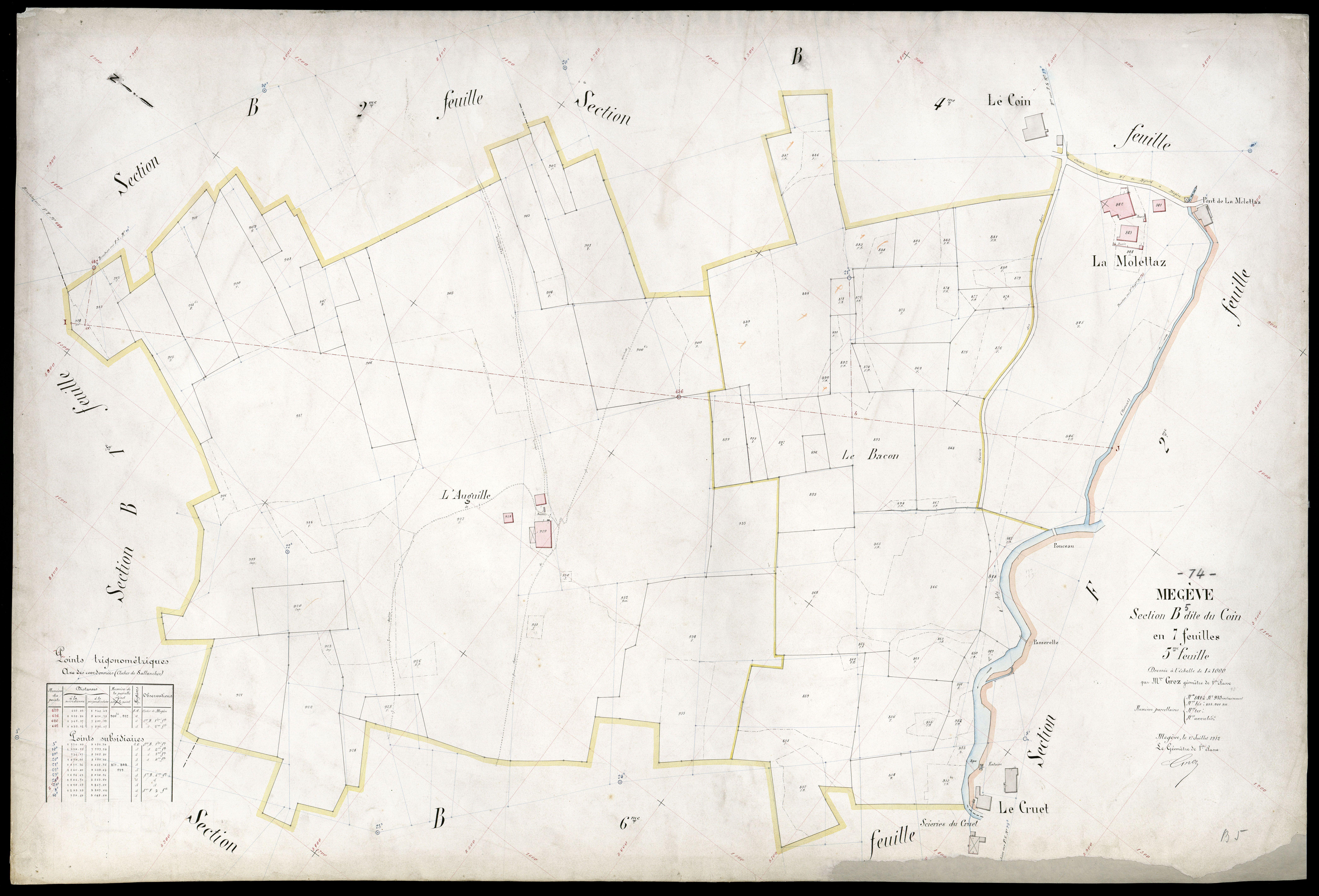 3 P 3 5867 - Feuille n° 6, parcelles n° 936 à 119 - 17 juillet 1912