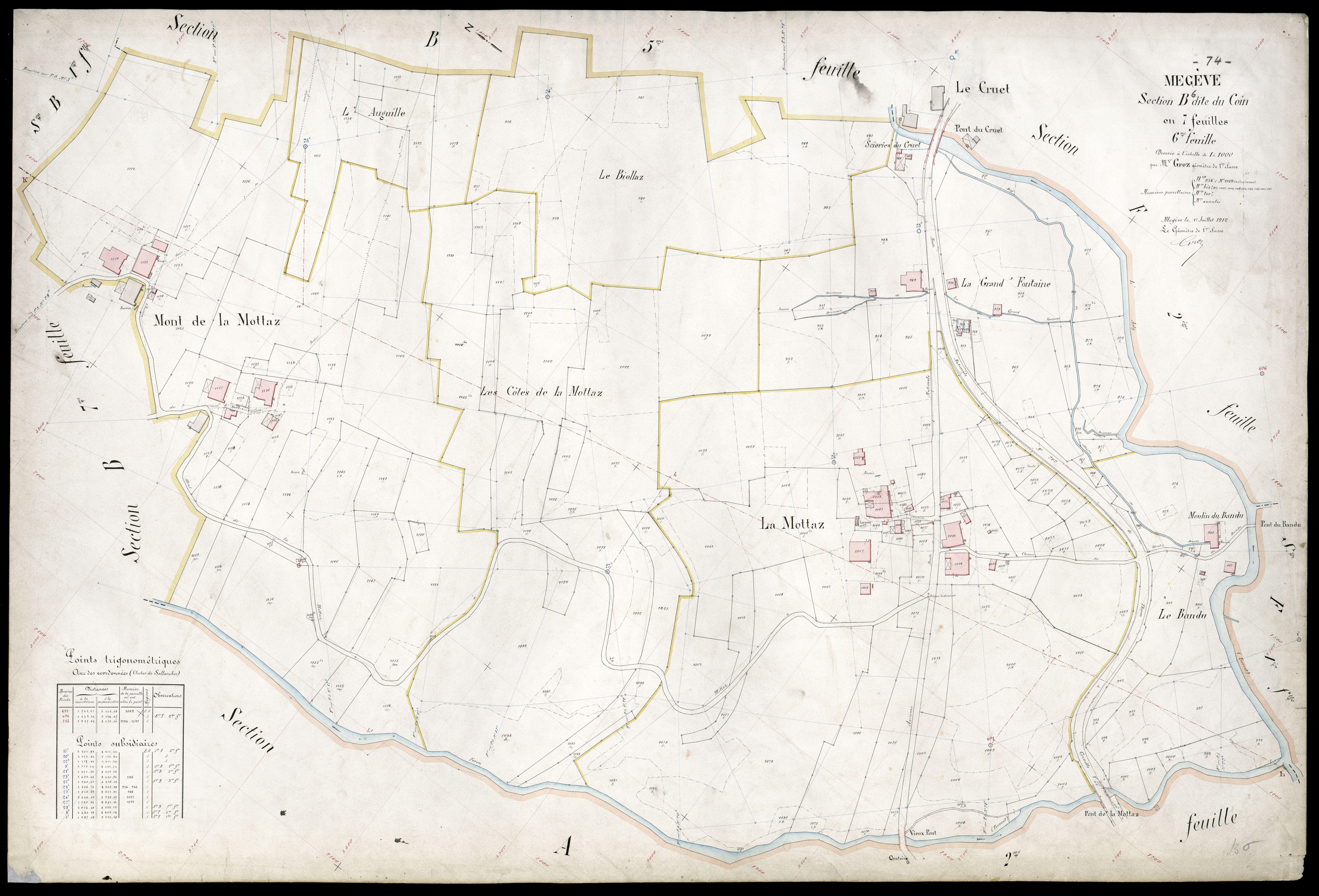 3 P 3 5868 - Feuille n° 7, parcelles n° 1160 à 1307 - 17 juillet 1912