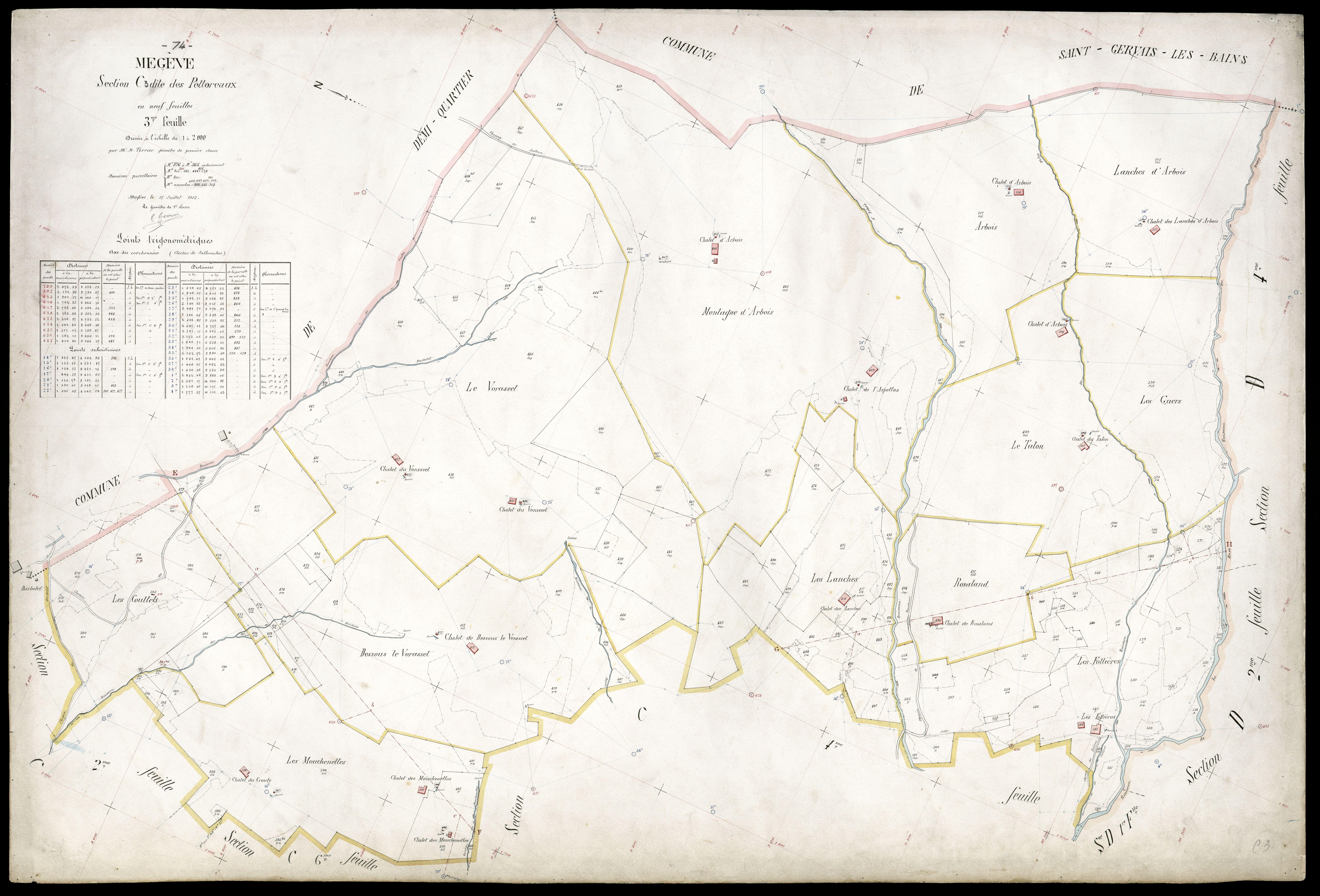 3 P 3 5872 - Feuille n° 4, parcelles n° 66 à 778 - 17 juillet 1912