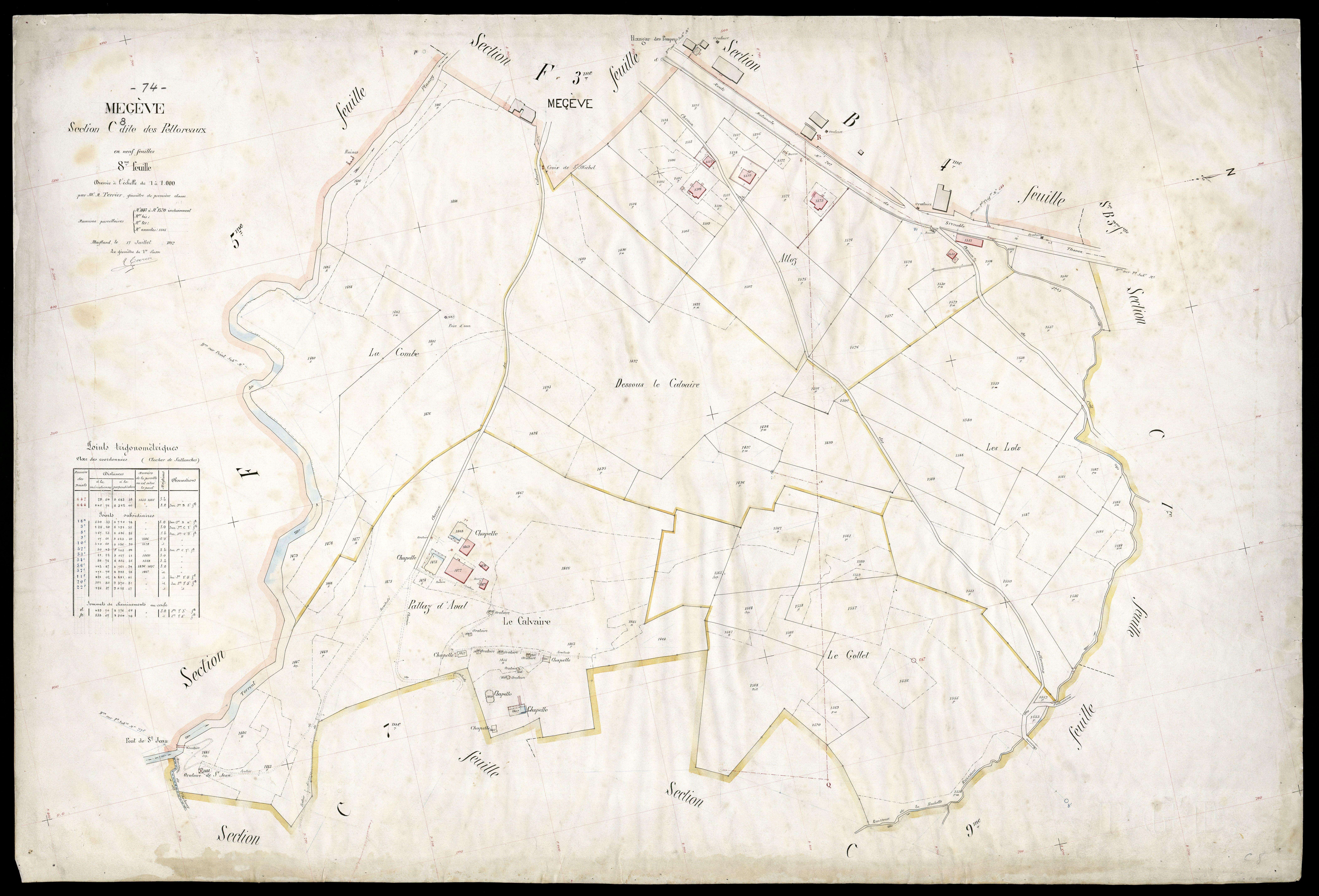 3 P 3 5877 - Feuille n° 9, parcelles n° 171 à 1694 - 17 juillet 1912