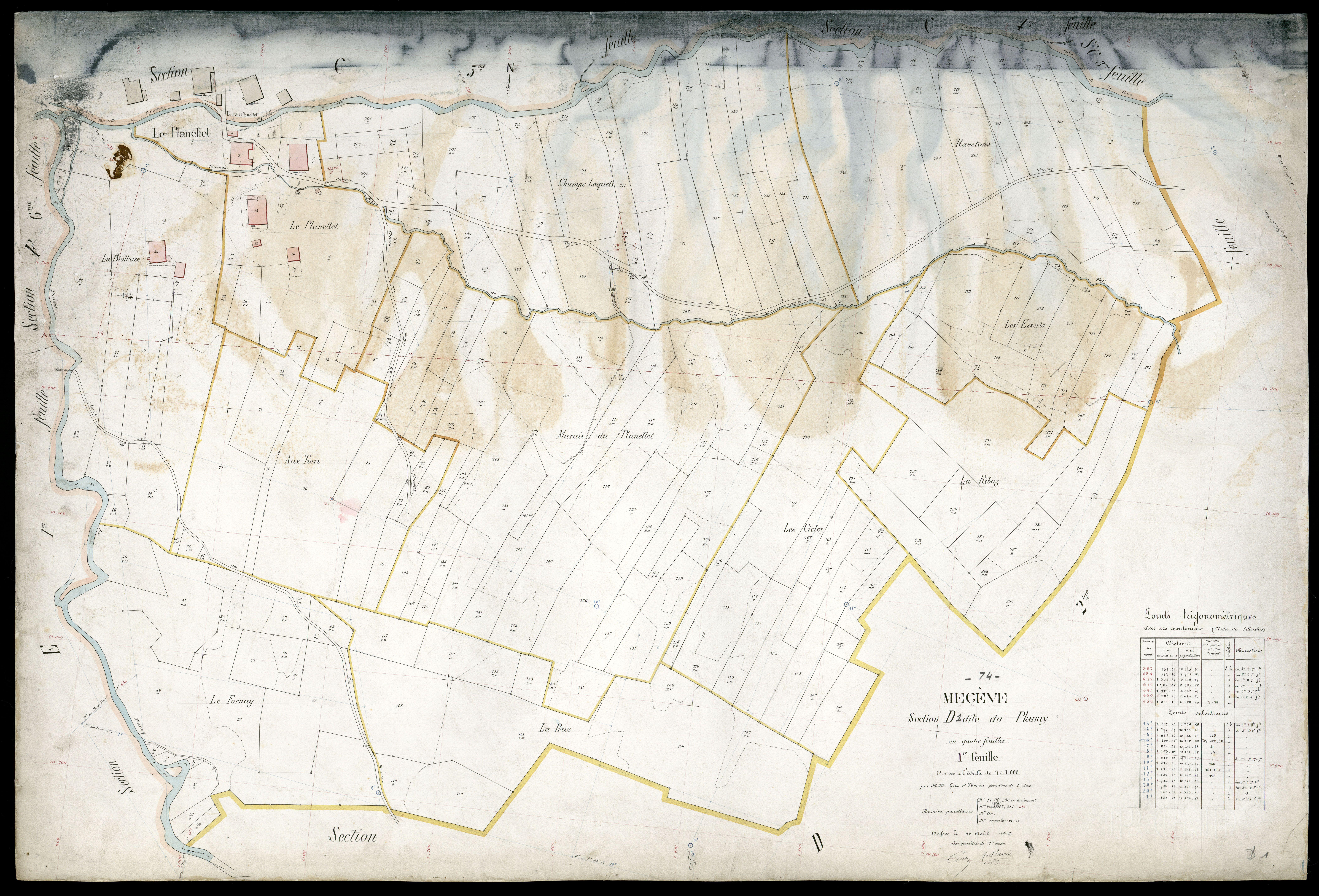 3 P 3 5879 - Feuille n° 2, parcelles n° 297 à 43 - 10 août 1912