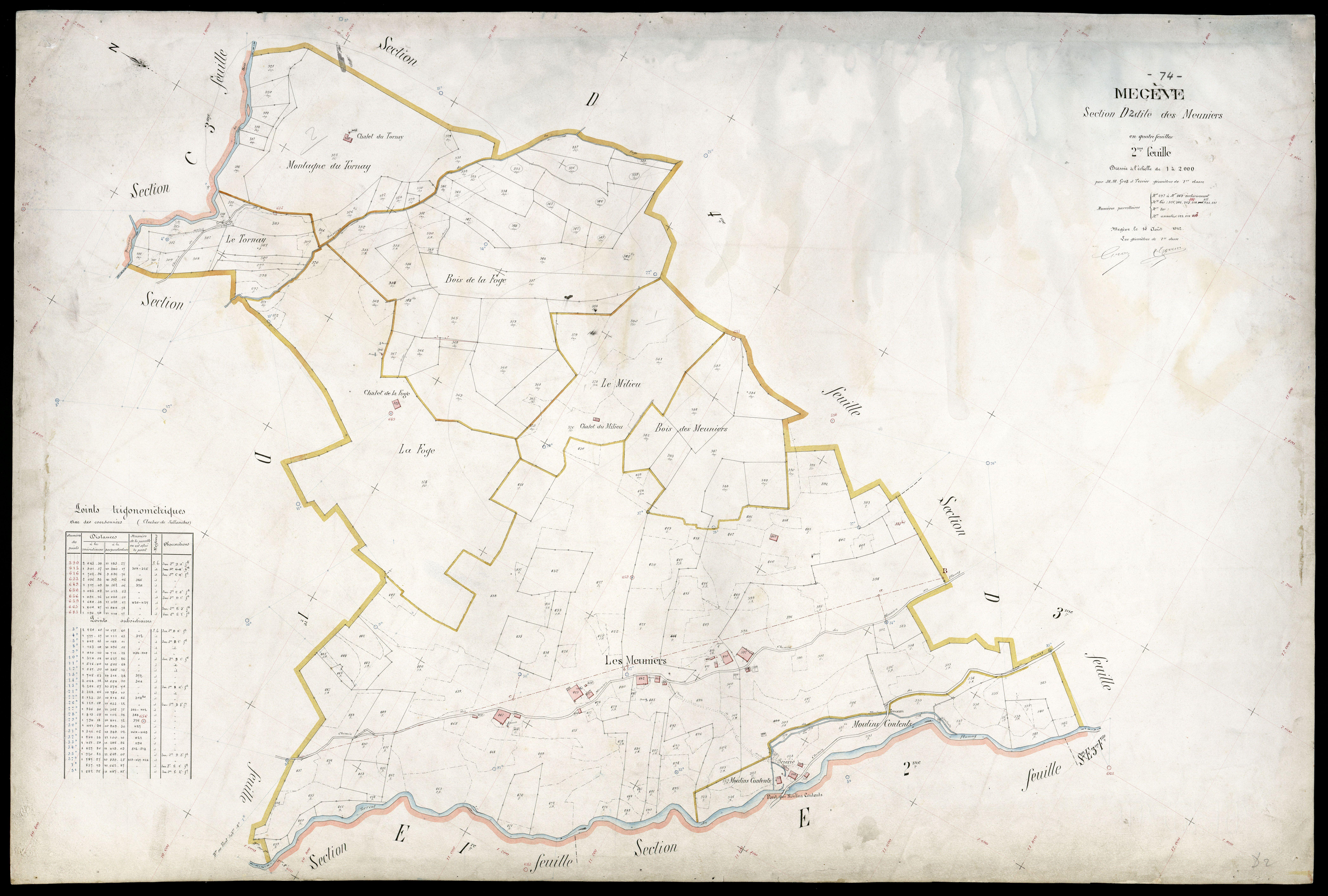 3 P 3 5880 - Feuille n° 3, parcelles n° 44 à 669 - 10 août 1912