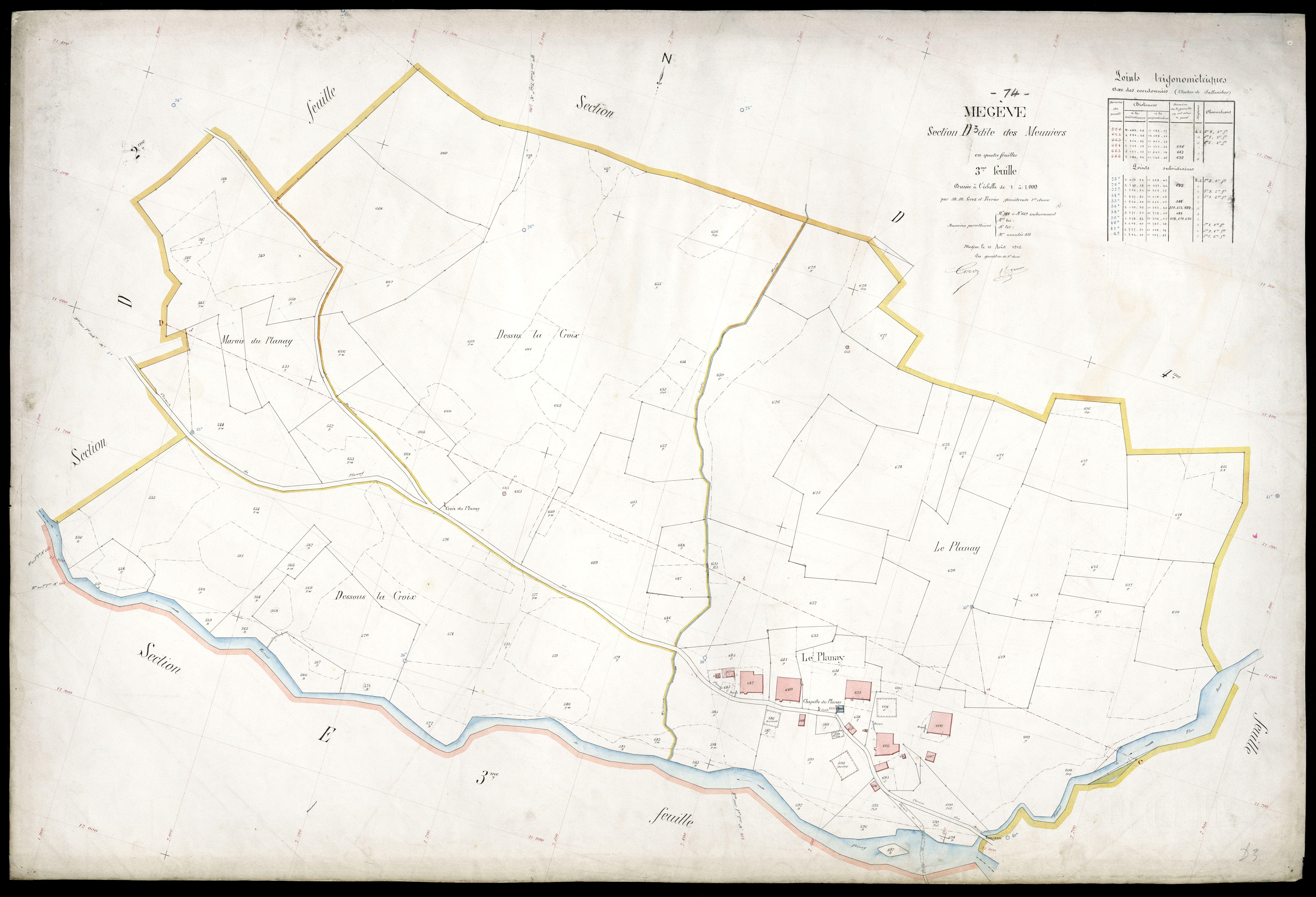 3 P 3 5881 - Feuille n° 4, parcelles n° 670 à 81 - 10 août 1912