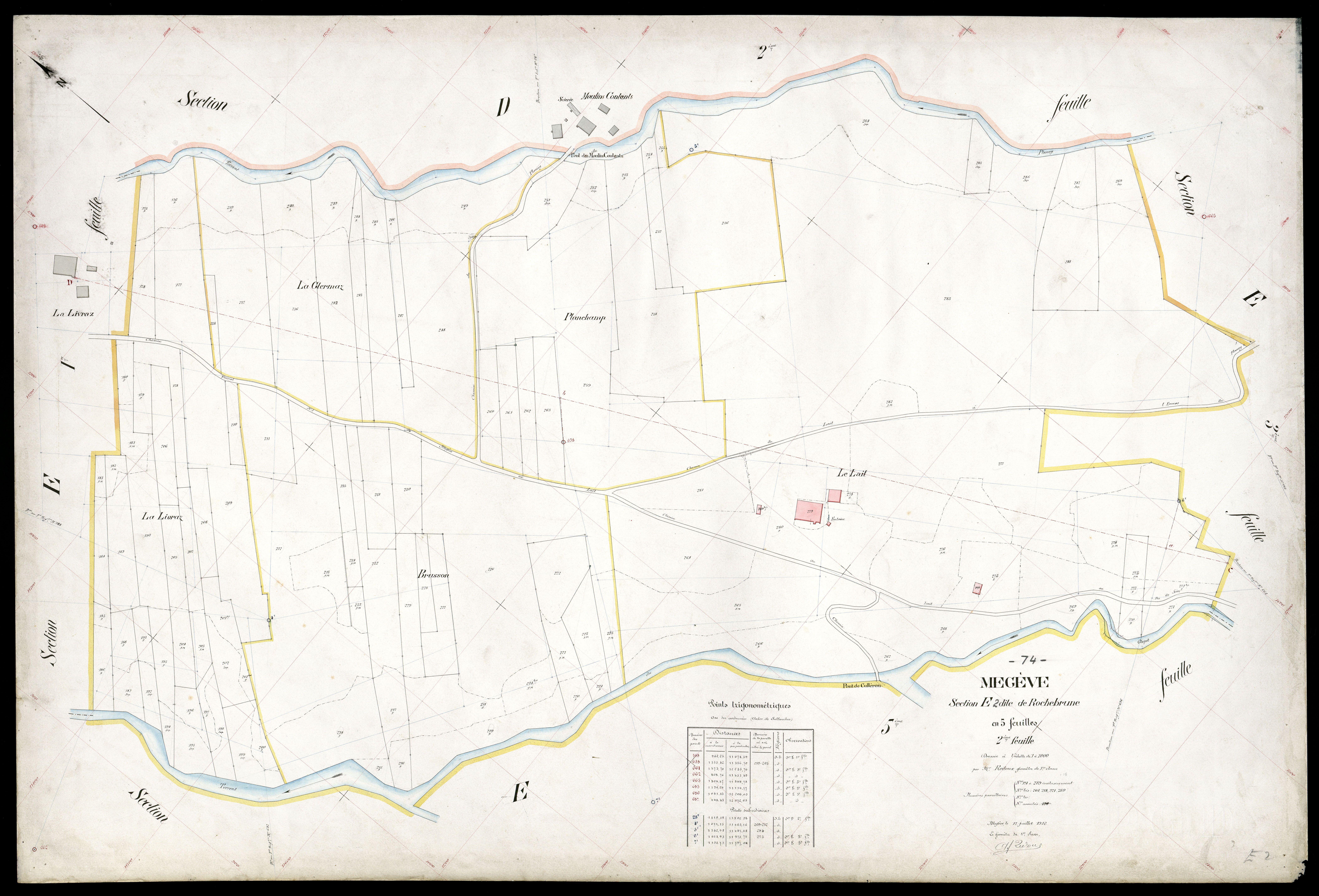 3 P 3 5884 - Feuille n° 3, parcelles n° 290 à 444 - 17 juillet 1912