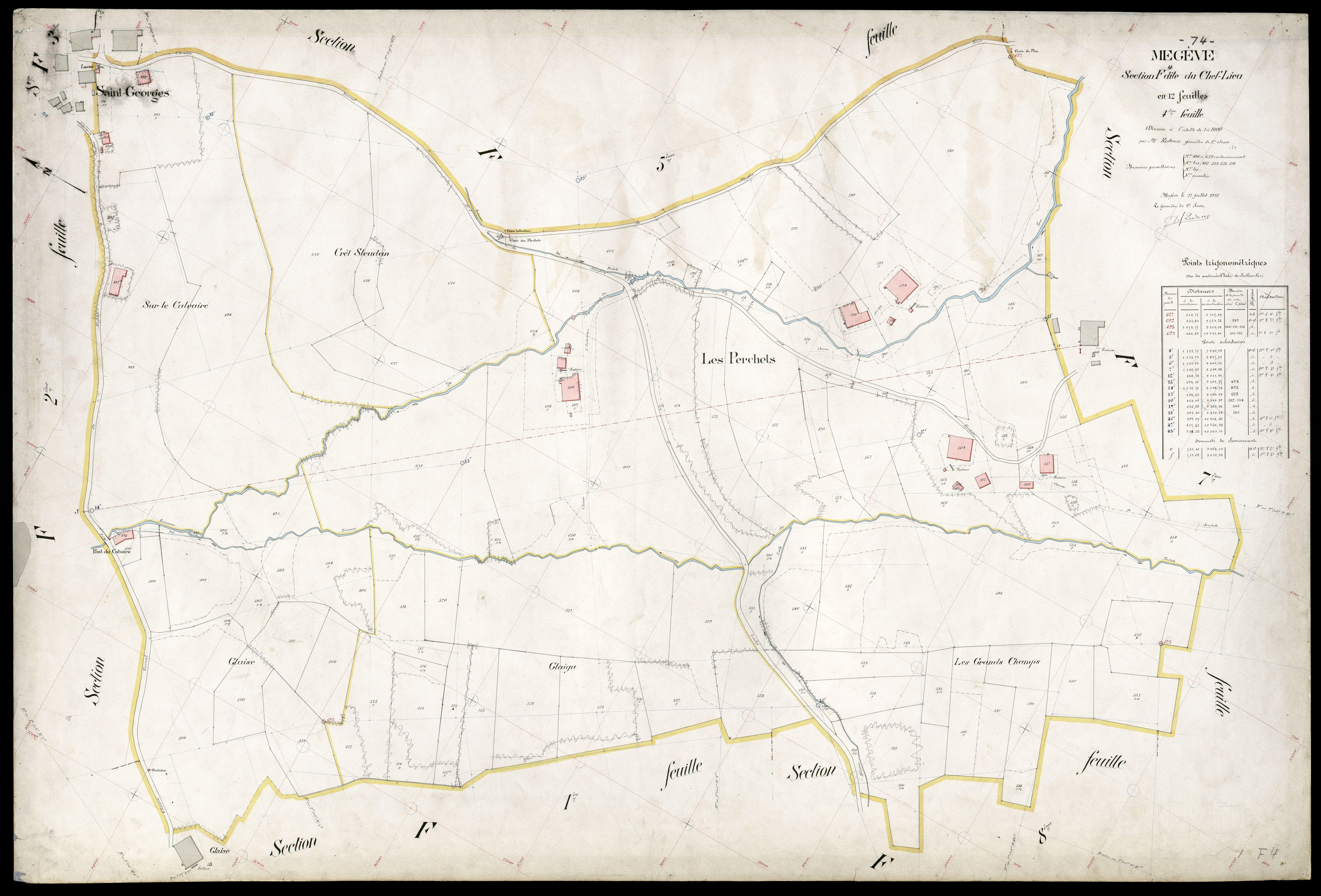 3 P 3 5891 - Feuille n° , parcelles n° 620 à 708 - 17 juillet 1912