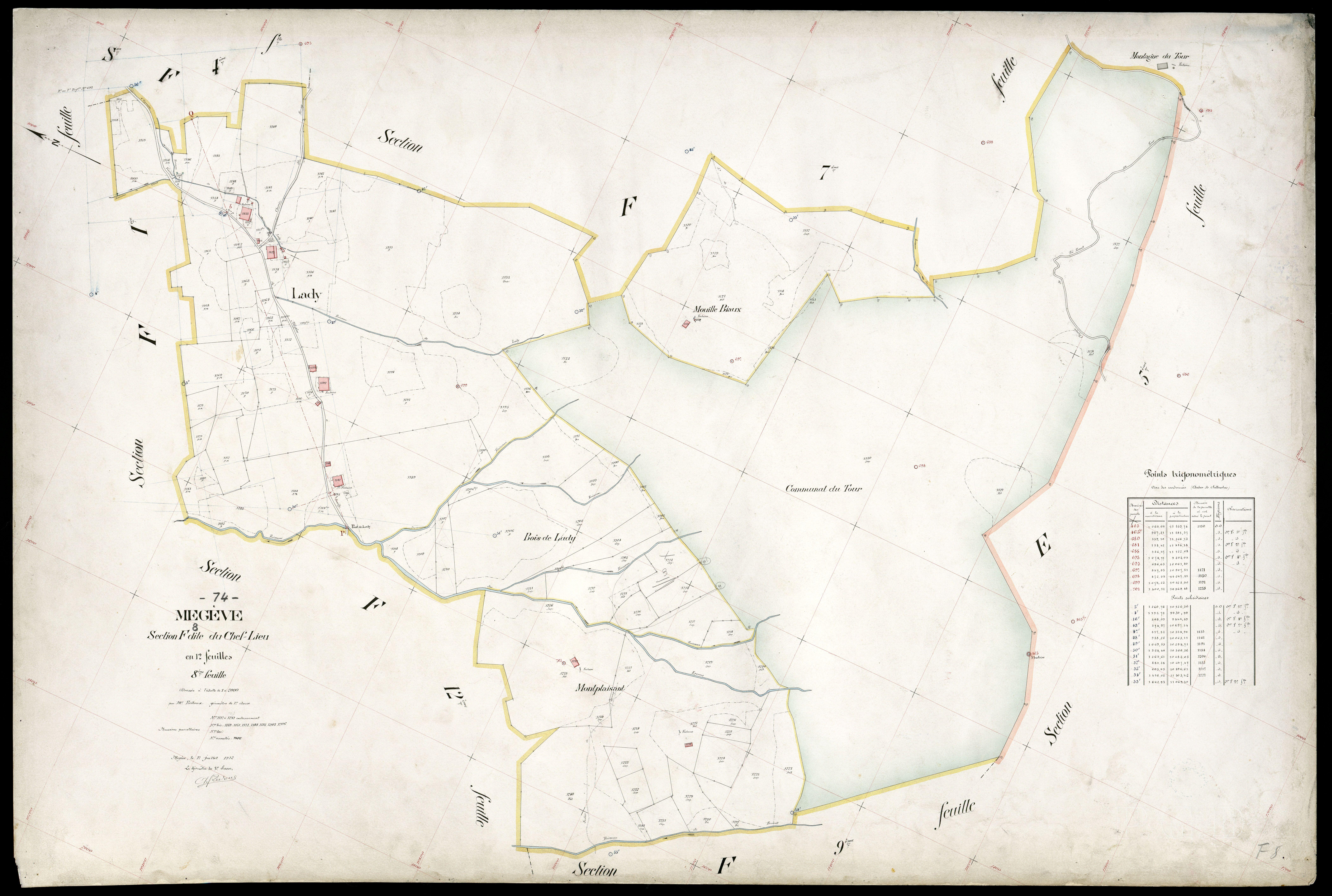 3 P 3 5895 - Feuille n° 9, parcelles n° 1242 à 1426 - 17 juillet 1912