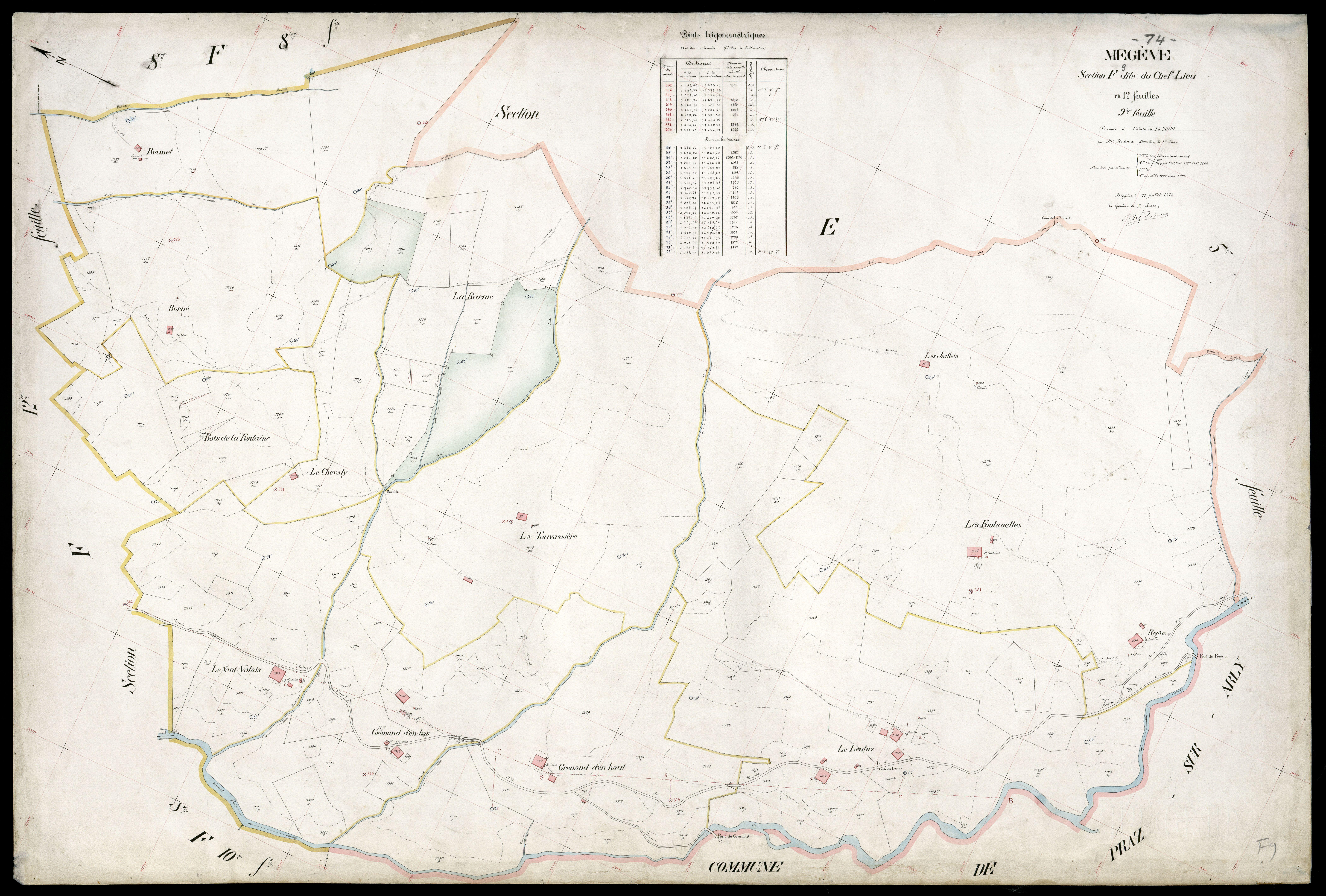 3 P 3 5896 - Feuille n° 10, parcelles n° 1427 à 1483 - 17 juillet 1912