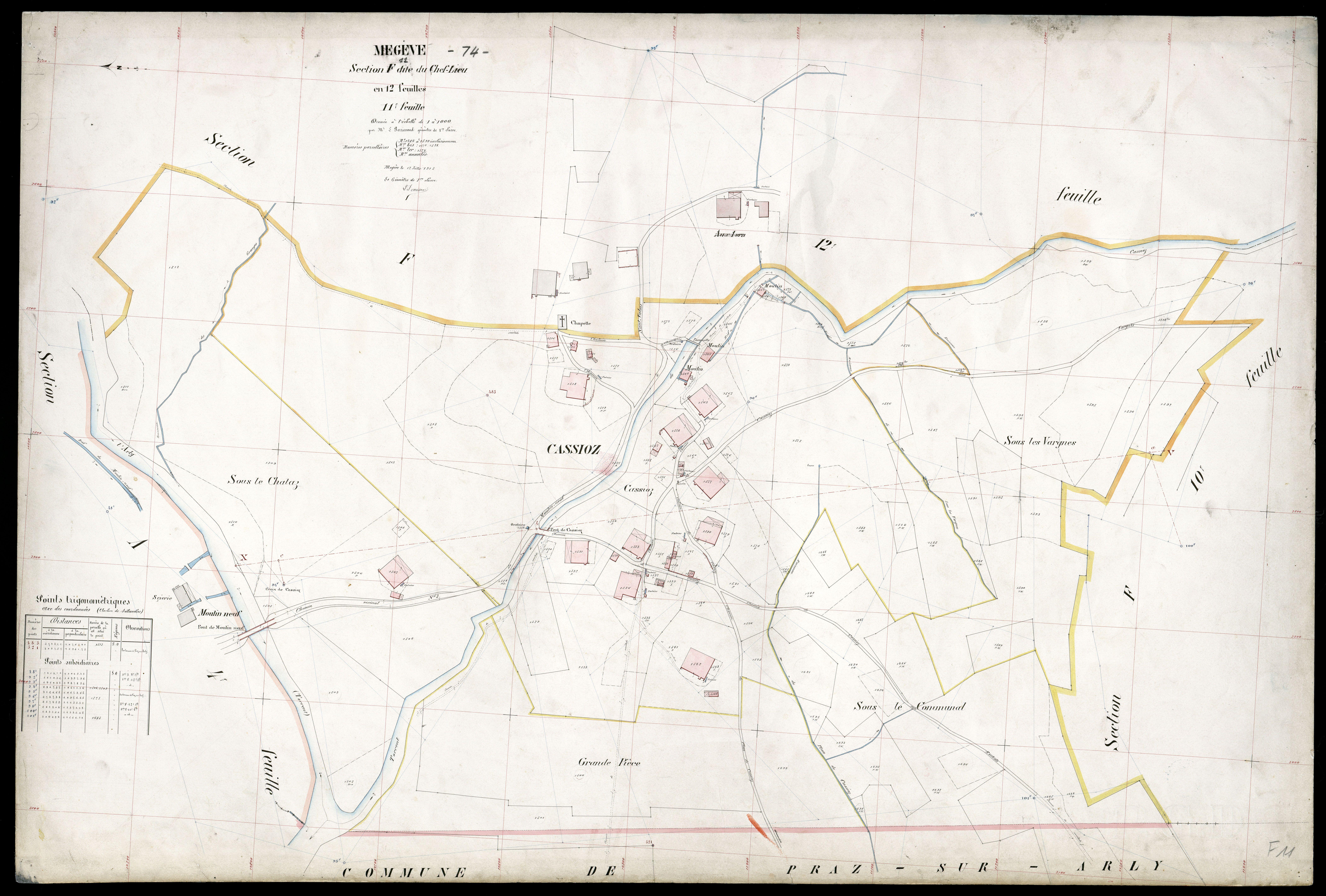 3 P 3 5898 - Feuille n° 12, parcelles n° 1600 à 1909 - 17 juillet 1912