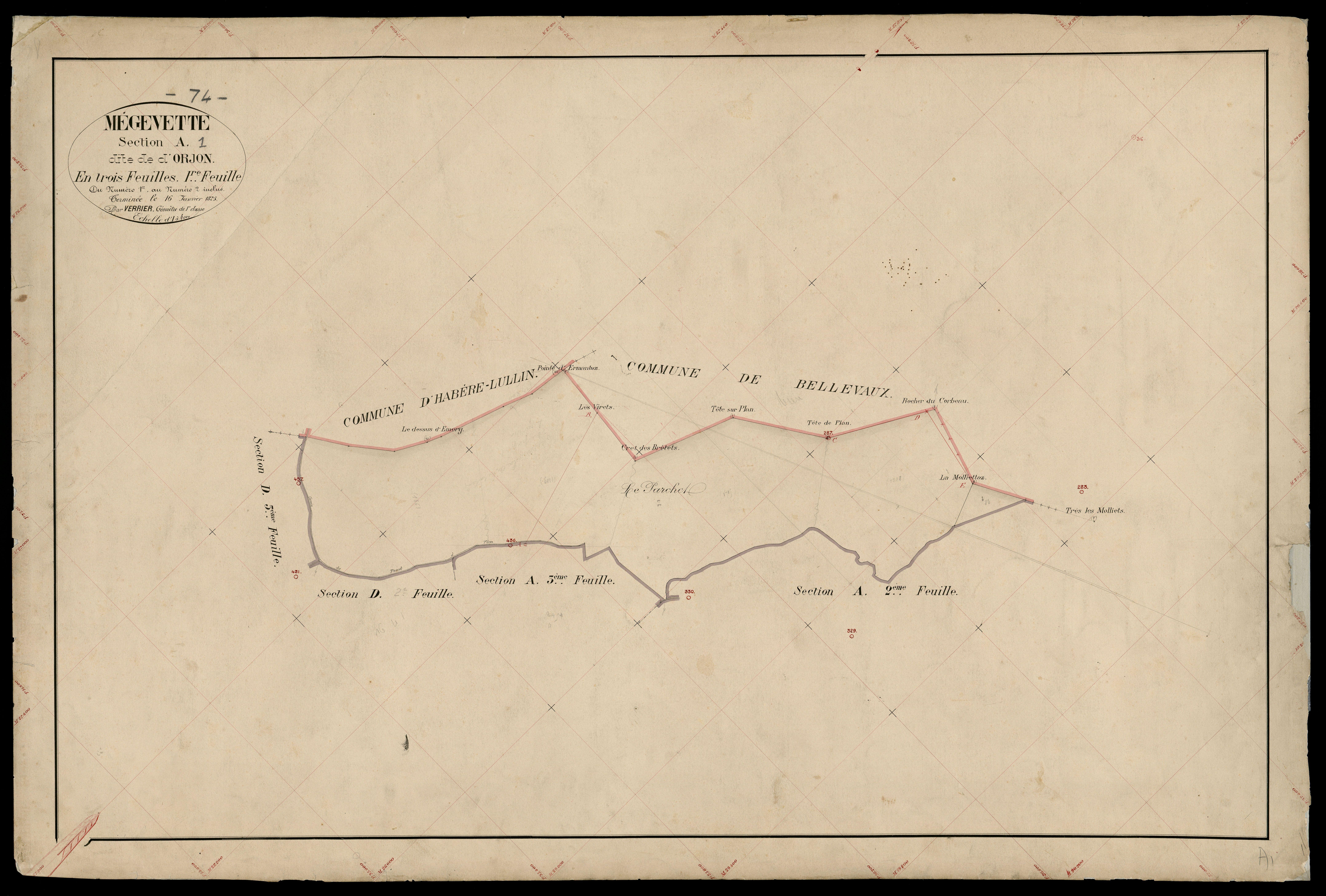 3 P 3 5901 - Feuille n° 2, parcelles n° 3 à 4 - 5 février 1875