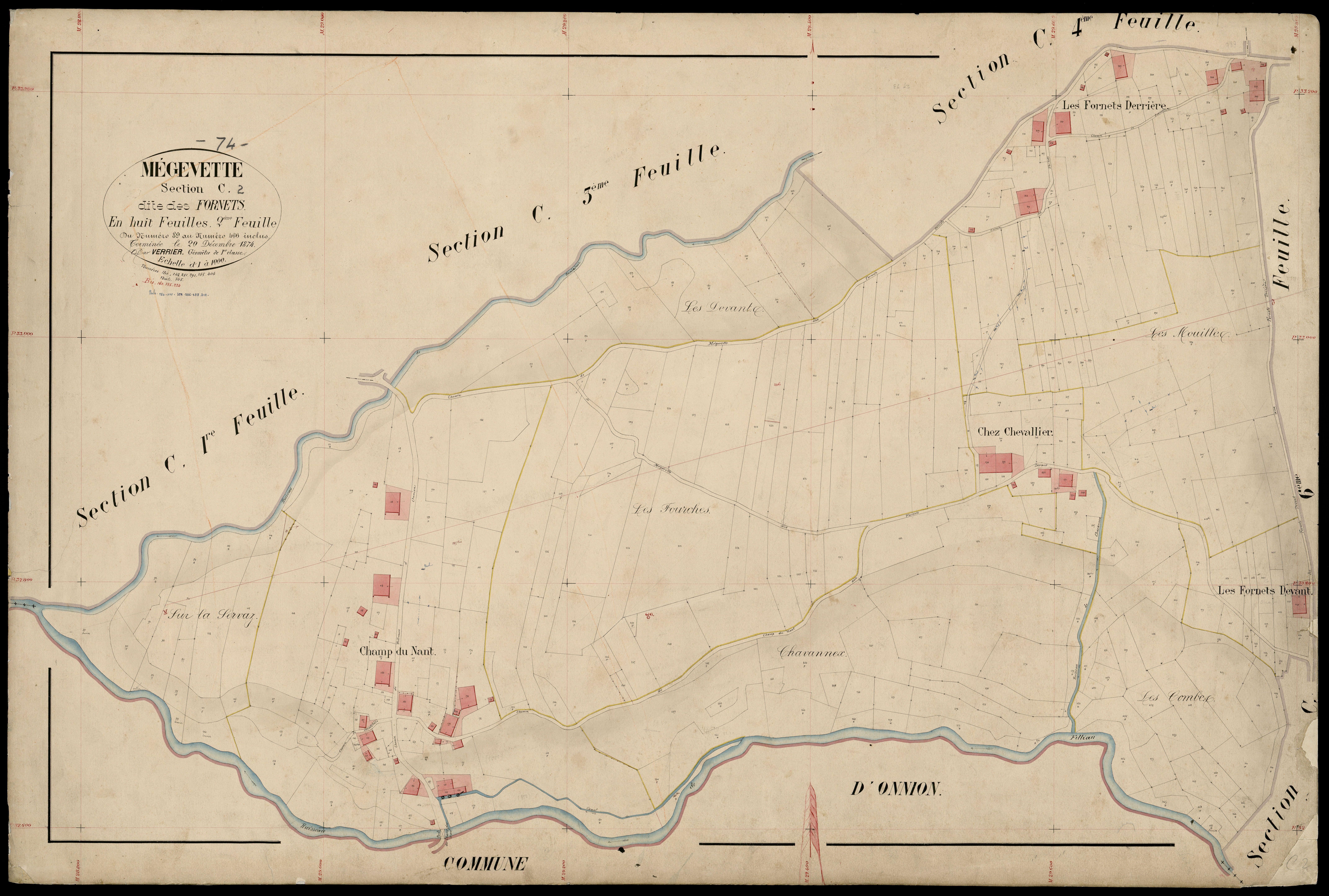3 P 3 5908 - Feuille n° 3, parcelles n° 467 à 618 - 10 décembre 1874