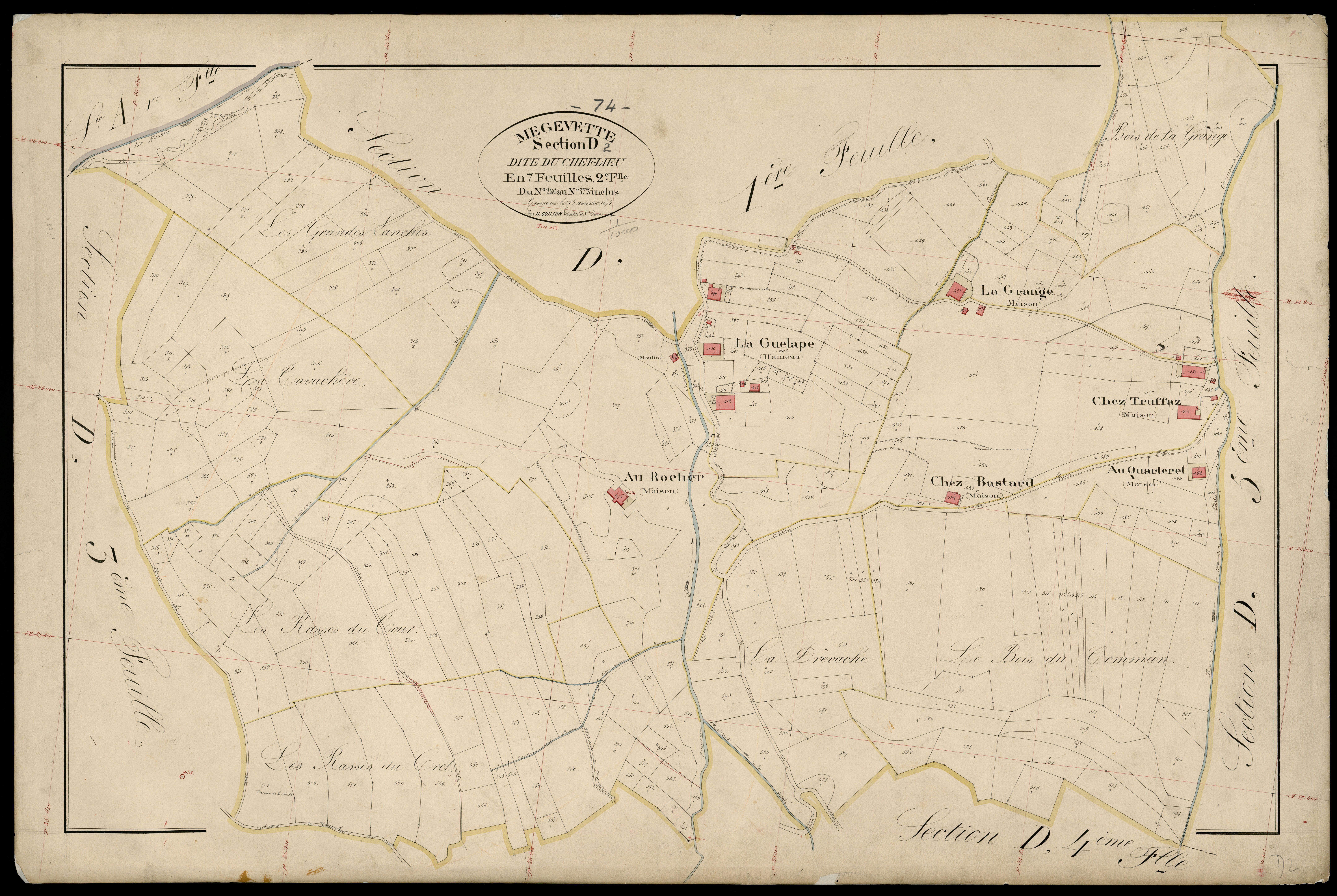 3 P 3 5917 - Feuille n° 3, parcelles n° 74 à 720 - 15 novembre 1874