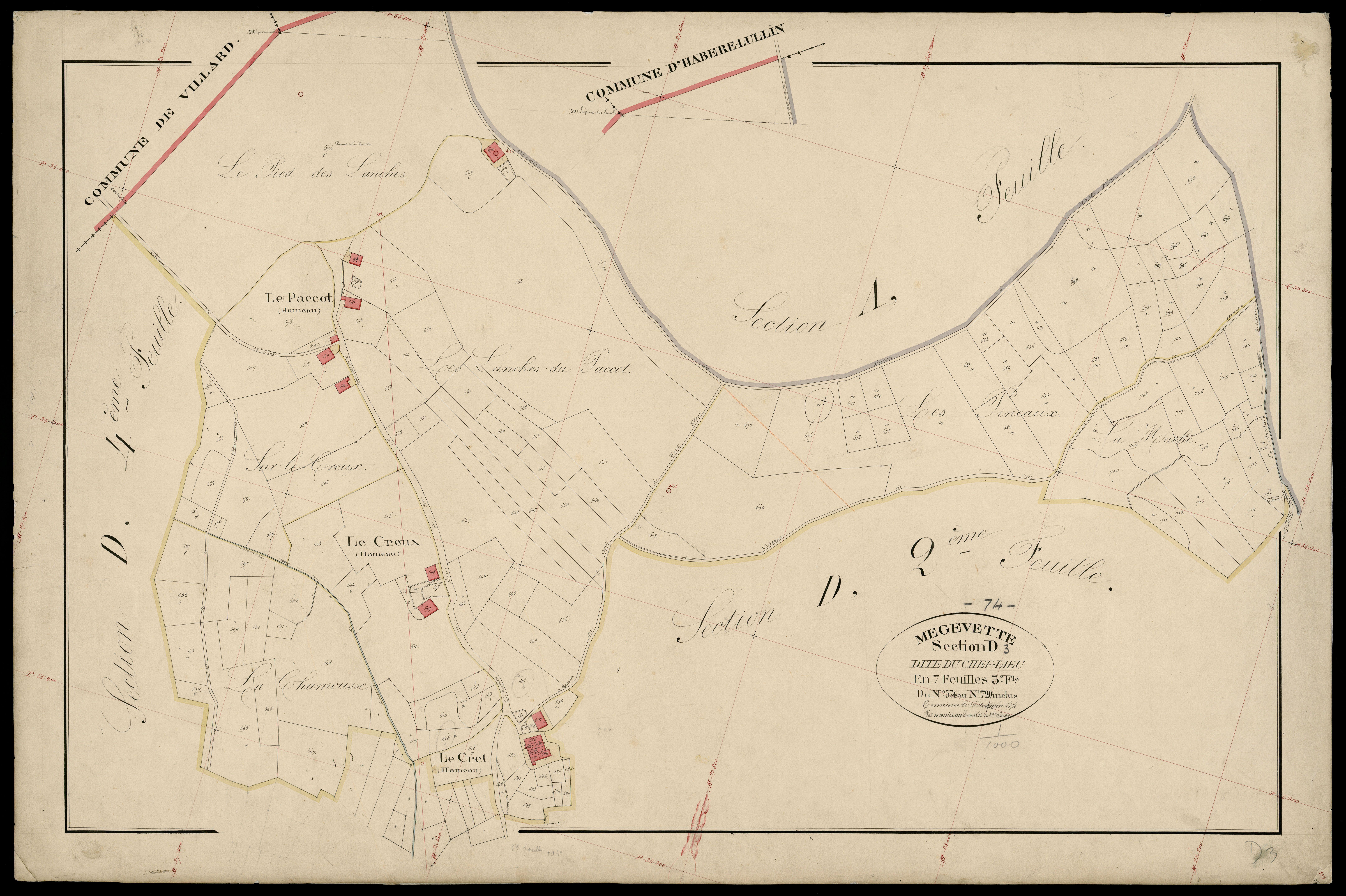 3 P 3 5918 - Feuille n° 4, parcelles n° 721 à 1047 - 15 novembre 1874