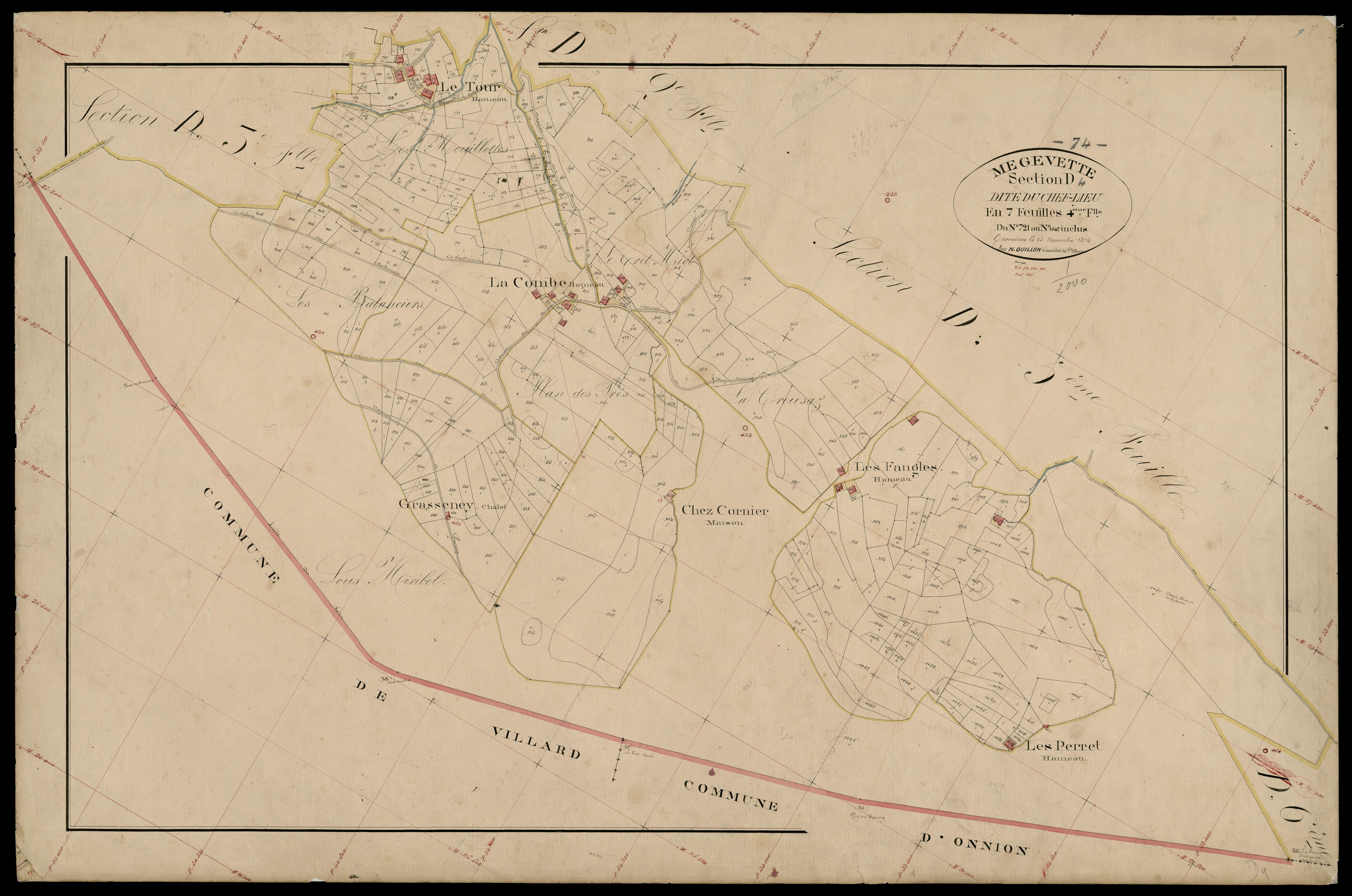 3 P 3 5919 - Feuille n° , parcelles n° 1048 à 1473 - 15 novembre 1874