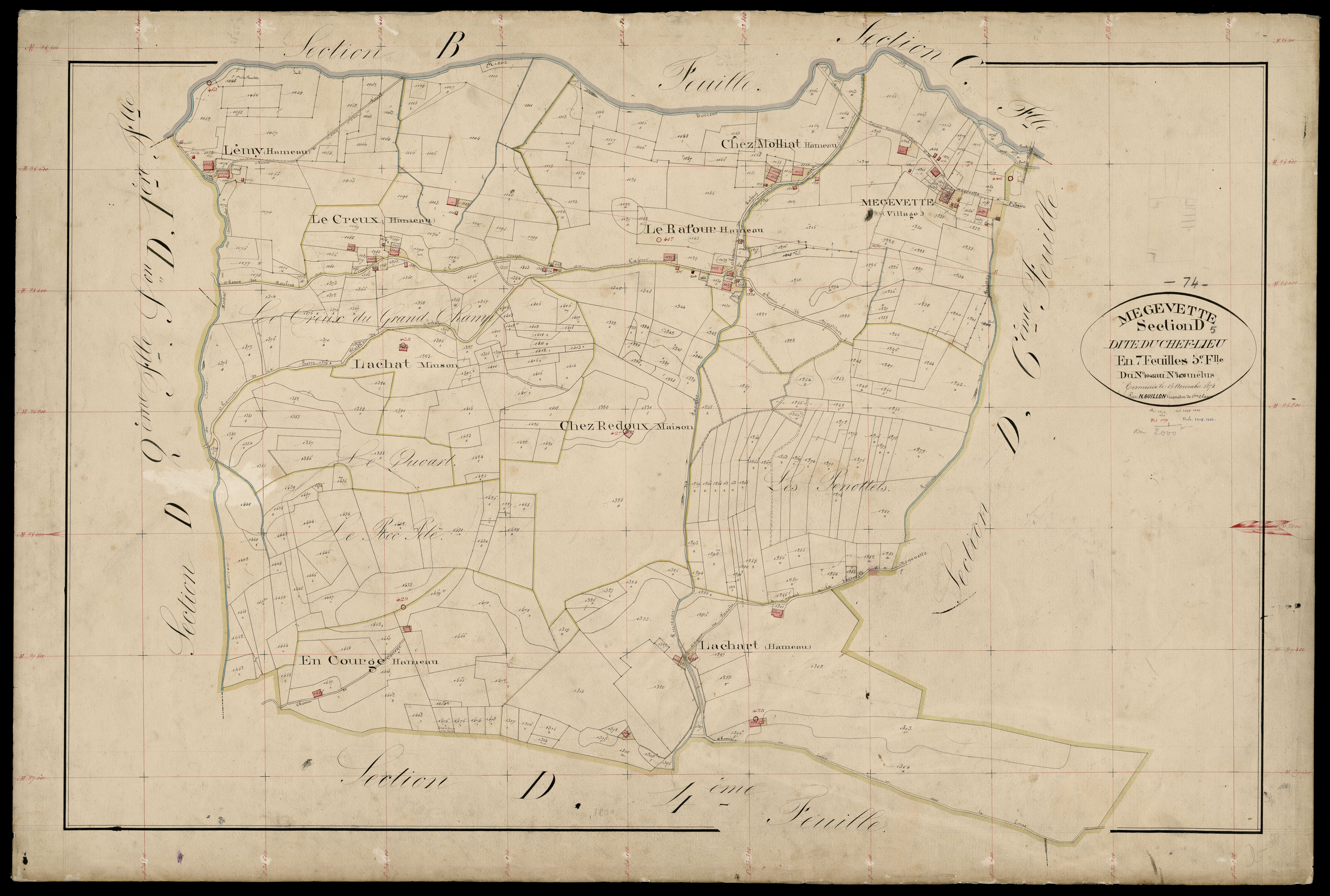 3 P 3 5920 - Feuille n° 6, parcelles n° 1474 à 1840 - 15 novembre 1874