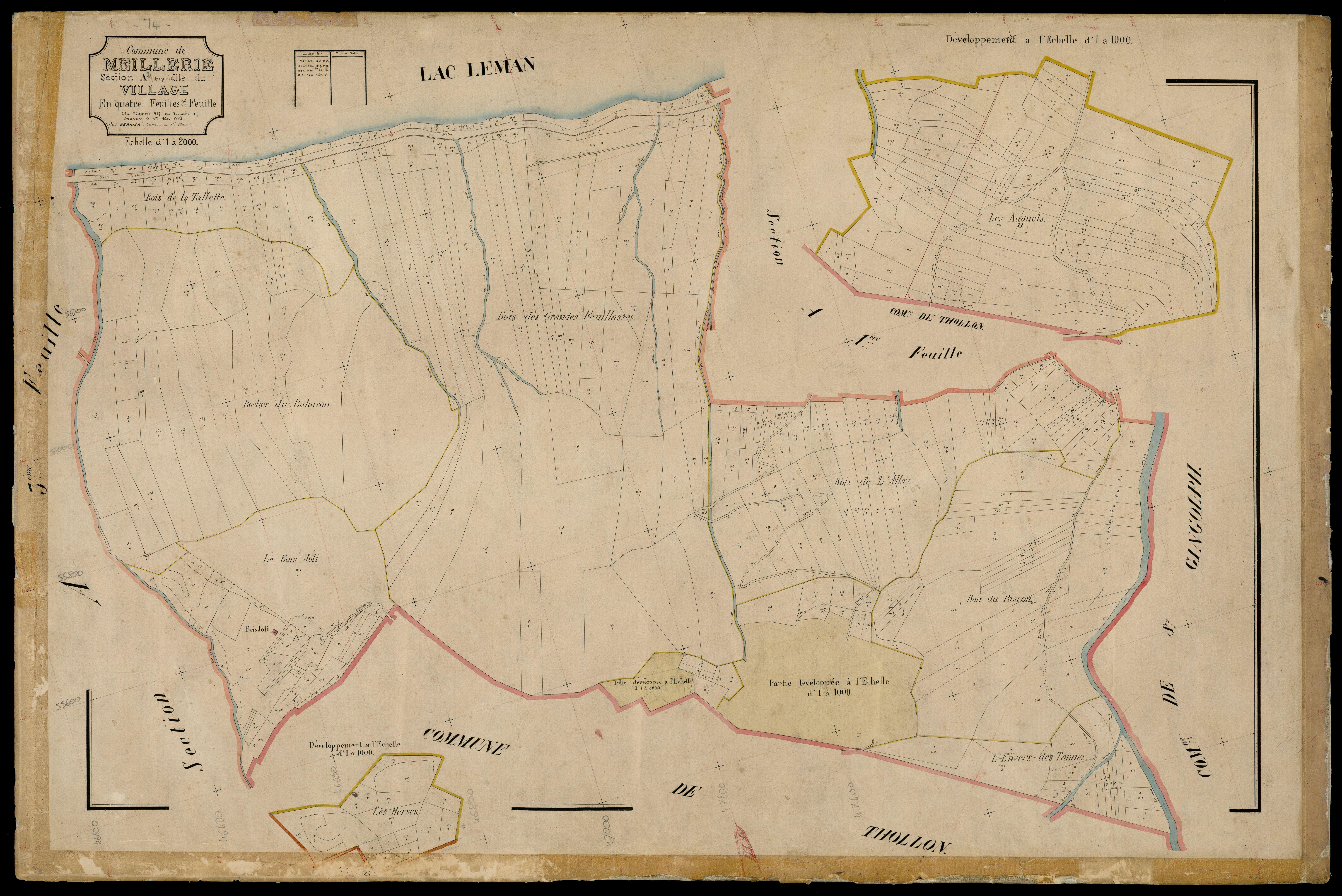 3 P 3 5925 - Feuille n° 3, parcelles n° 1318 à 188 - 30 avril 1868