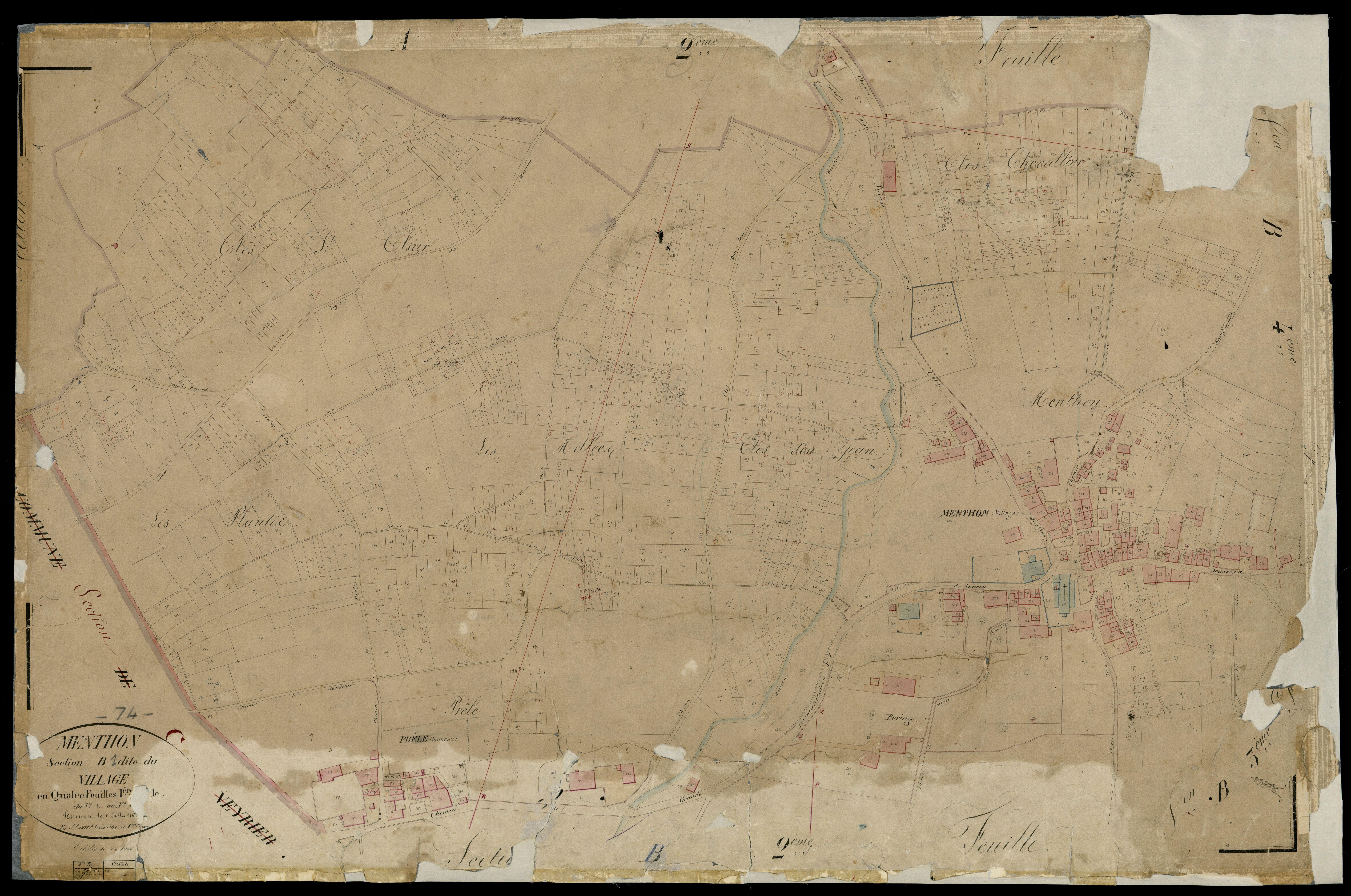 3 P 3 5932 - Feuille n° 2, parcelles n° 884 à 120 - 1er juillet 1867