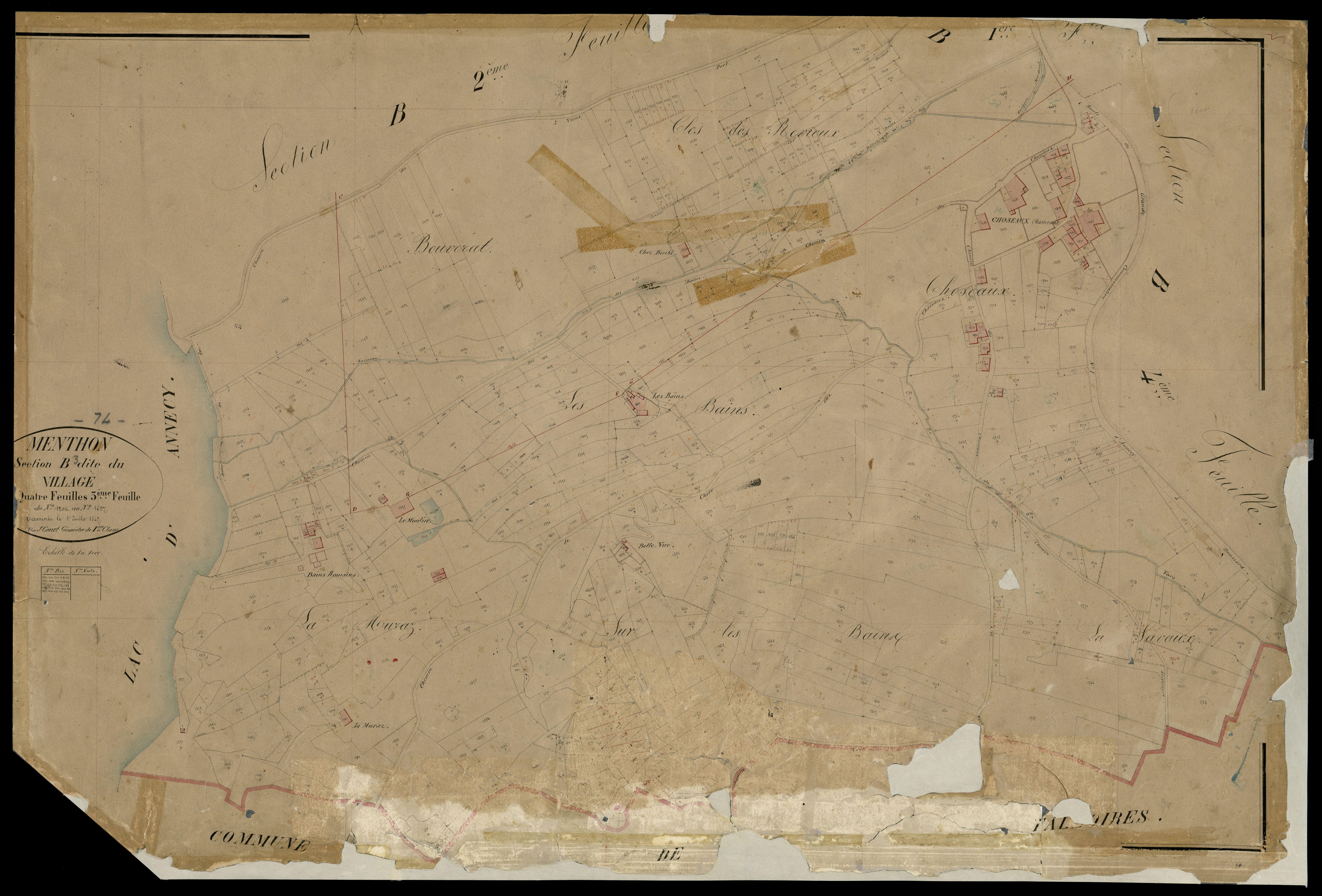 3 P 3 5934 - Feuille n° 4, parcelles n° 1698 à 2307 - 1er juillet 1867
