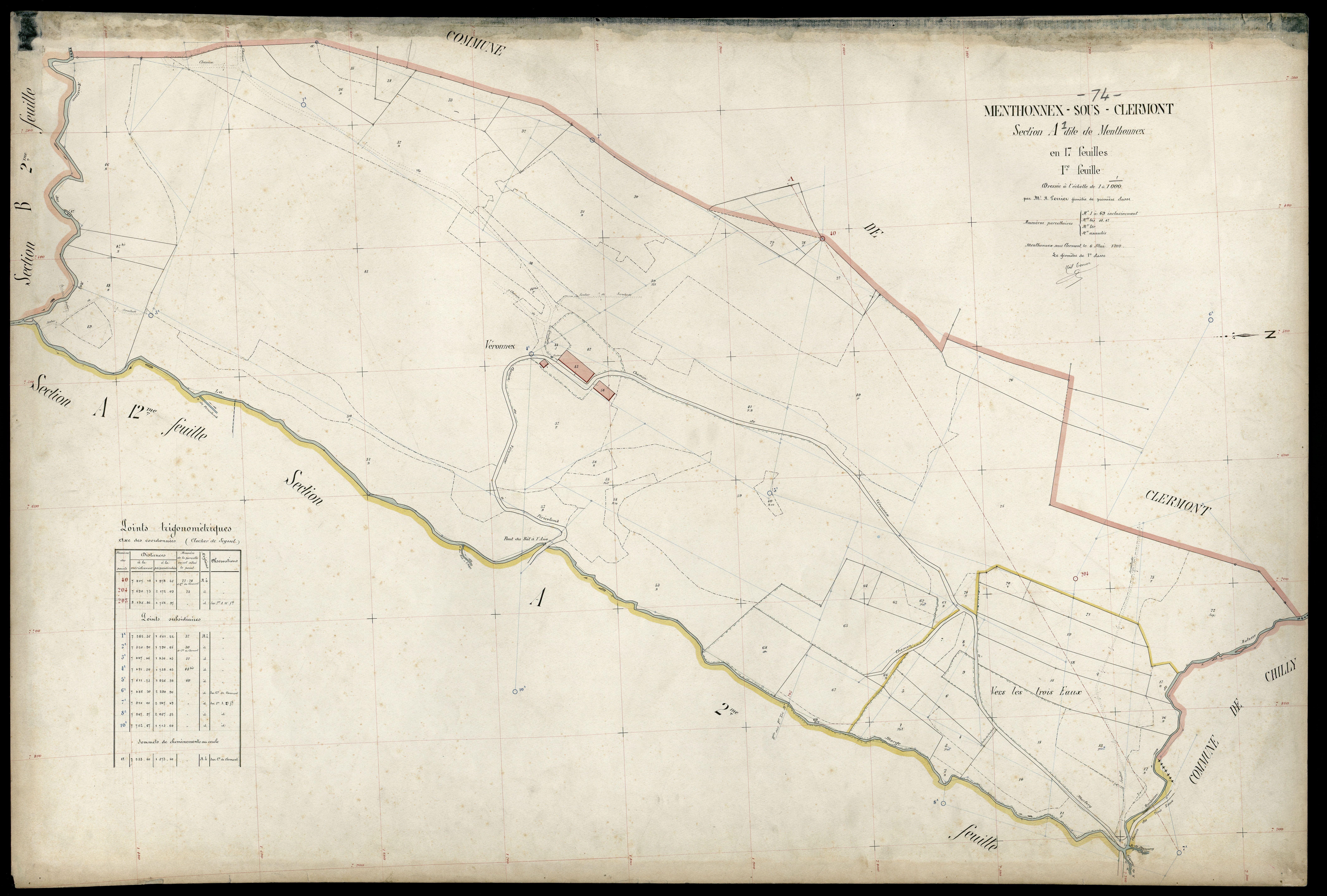 3 P 3 5974 - Feuille n° 2, parcelles n° 70 à 179 - 6 mai 1909