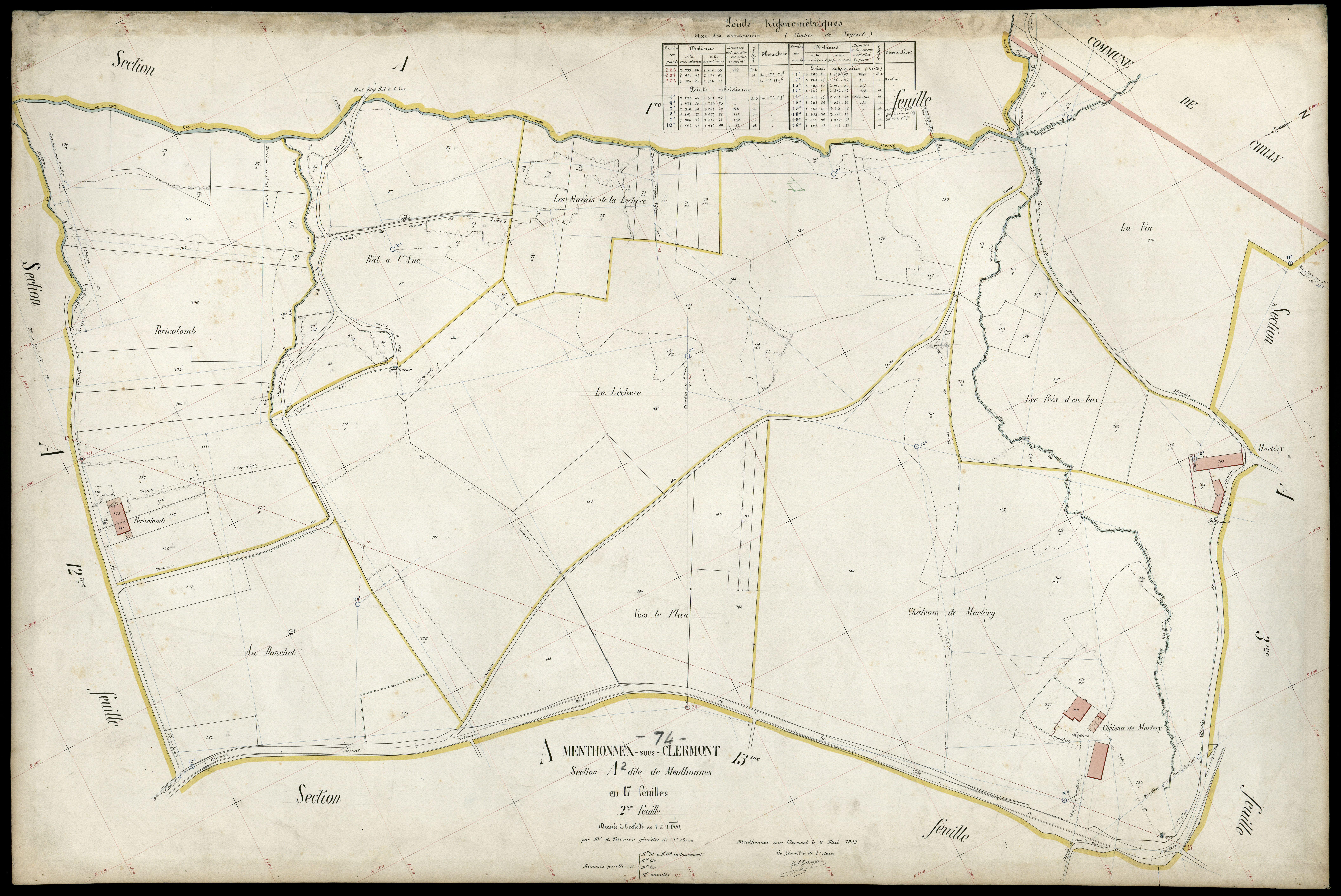 3 P 3 5975 - Feuille n° 3, parcelles n° 180 à 421 - 6 mai 1909
