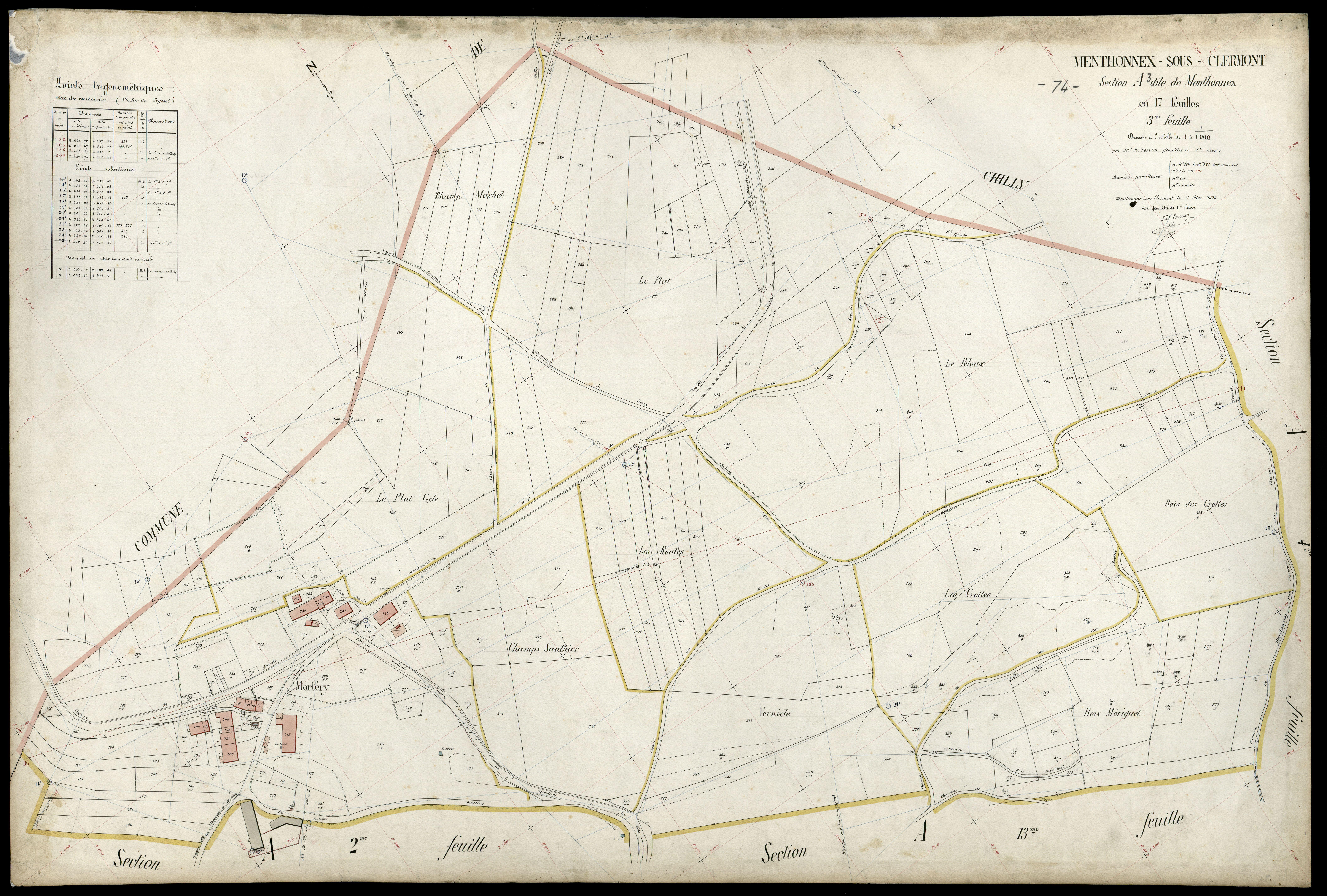 3 P 3 5976 - Feuille n° 4, parcelles n° 422 à 93 - 6 mai 1909