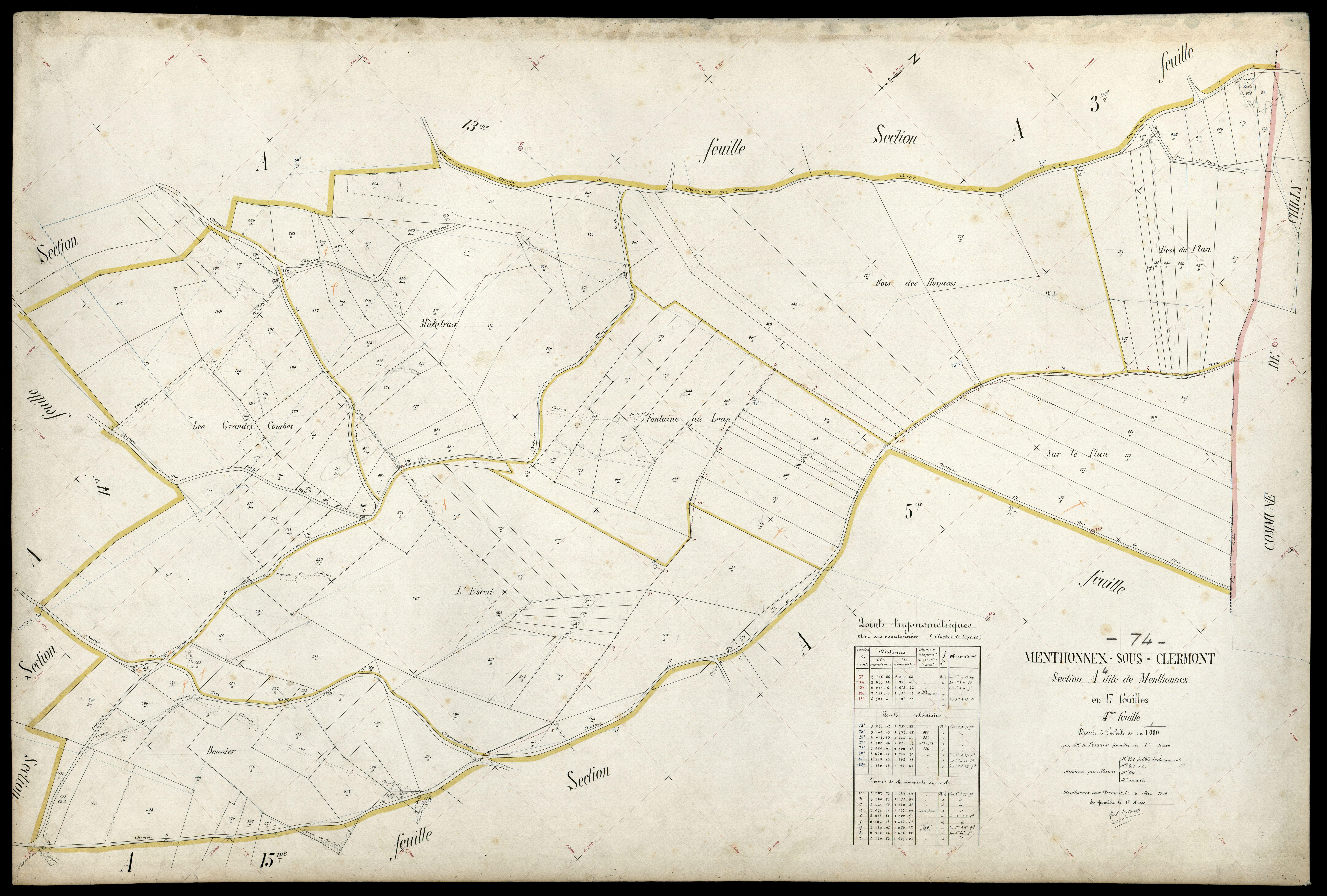 3 P 3 5977 - Feuille n° , parcelles n° 94 à 841 - 6 mai 1909