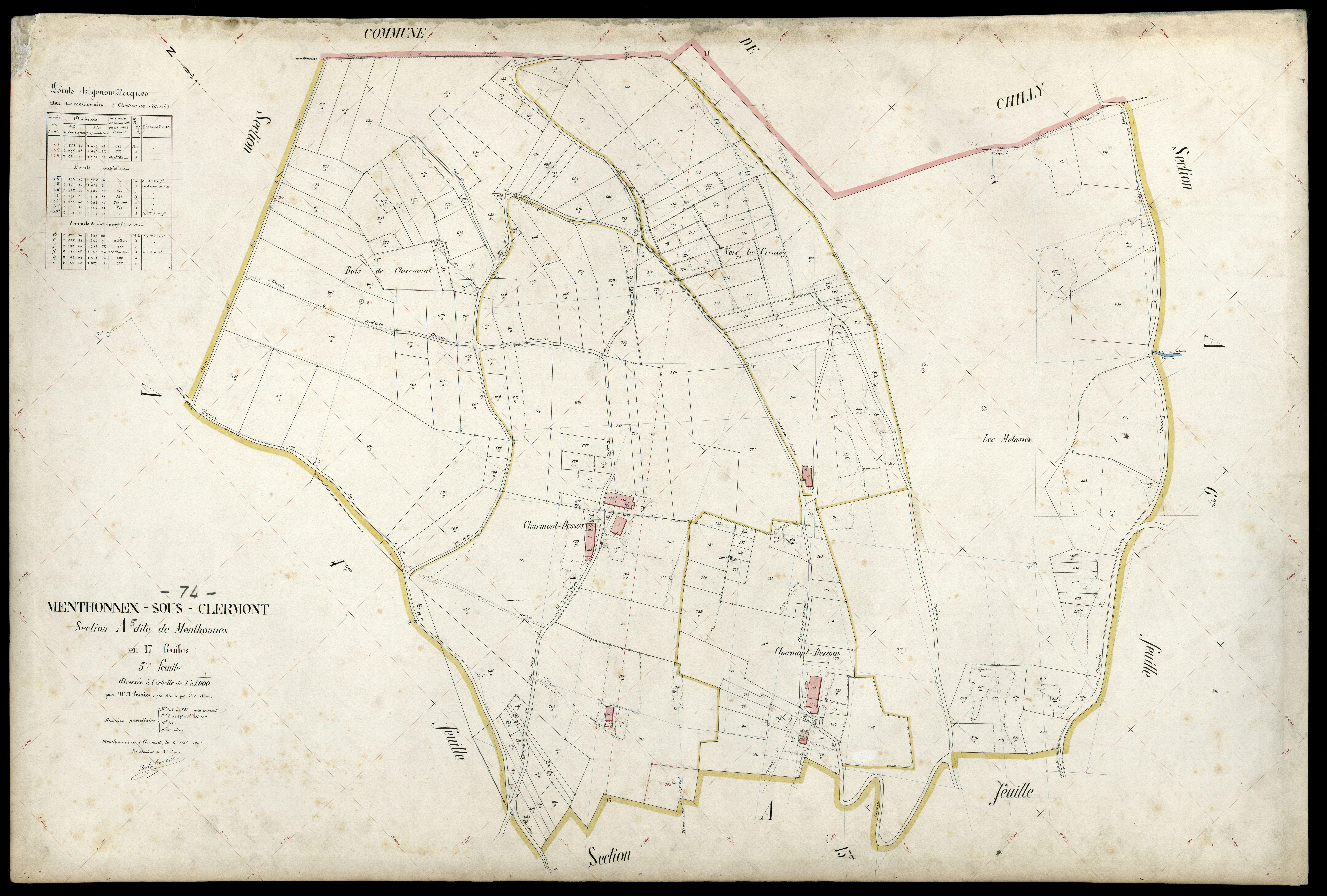 3 P 3 5978 - Feuille n° 6, parcelles n° 842 à 104 -