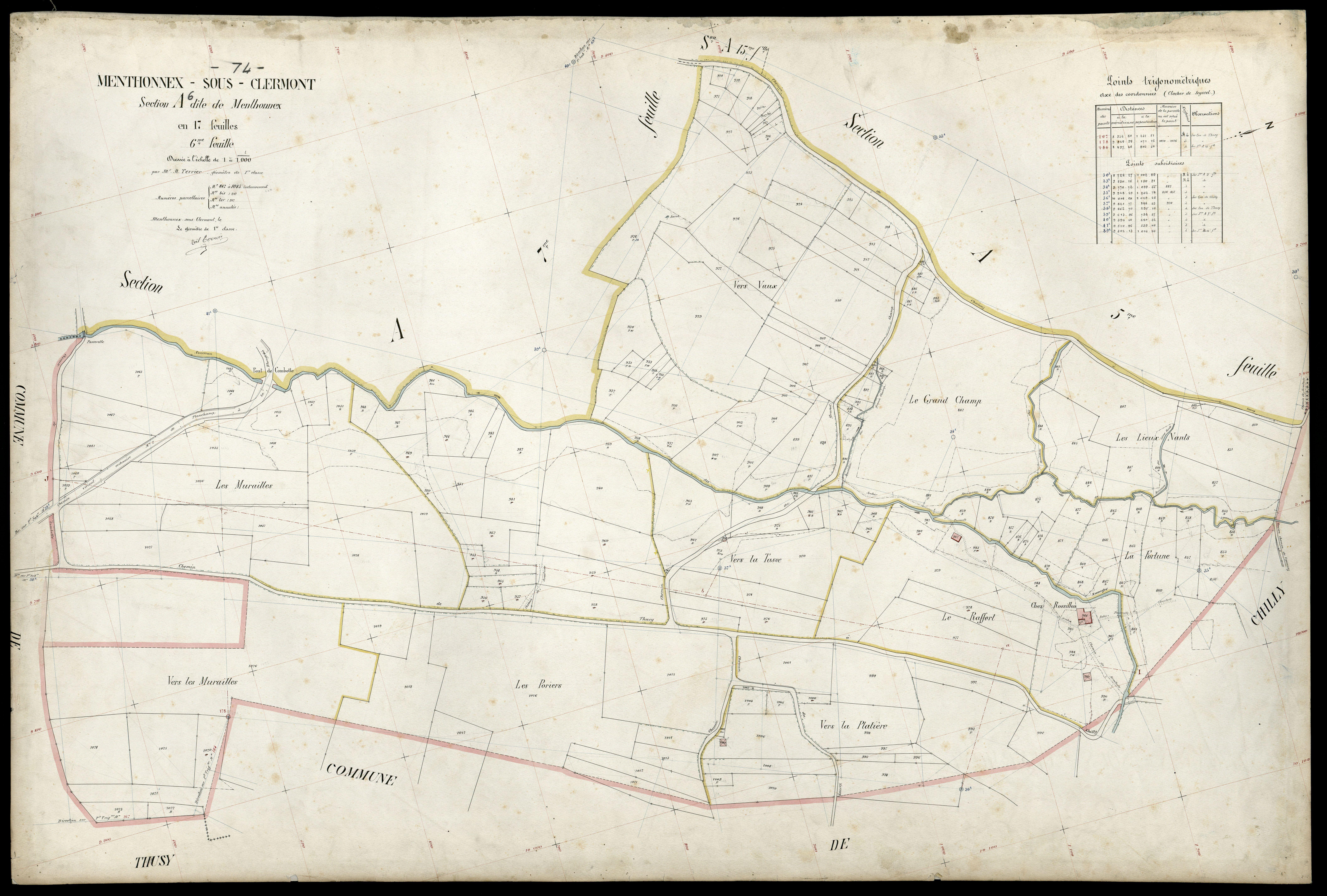 3 P 3 5979 - Feuille n° 7, parcelles n° 1046 à 1264 - 6 mai 1909