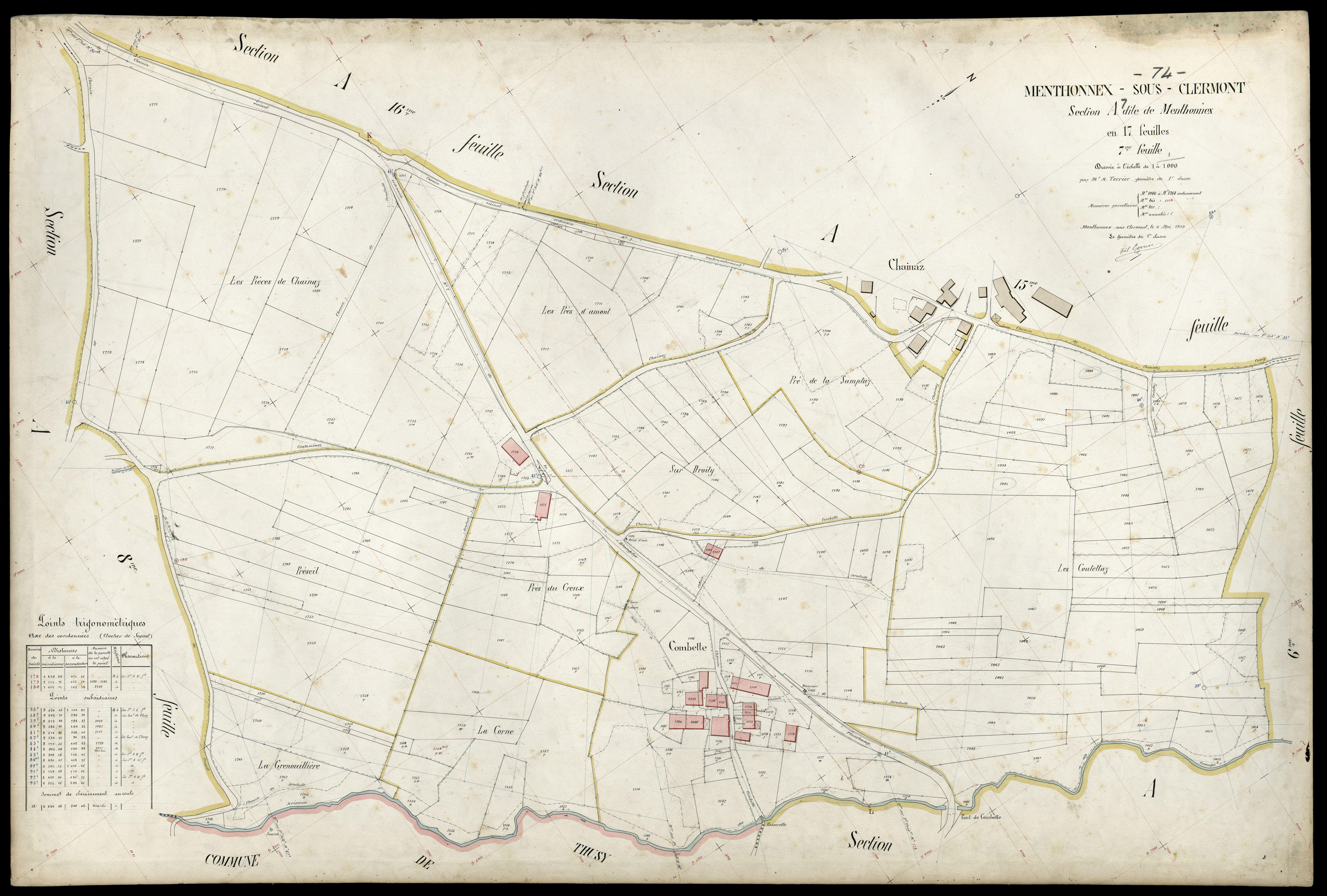3 P 3 5980 - Feuille n° 8, parcelles n° 126 à 138 - 6 mai 1909