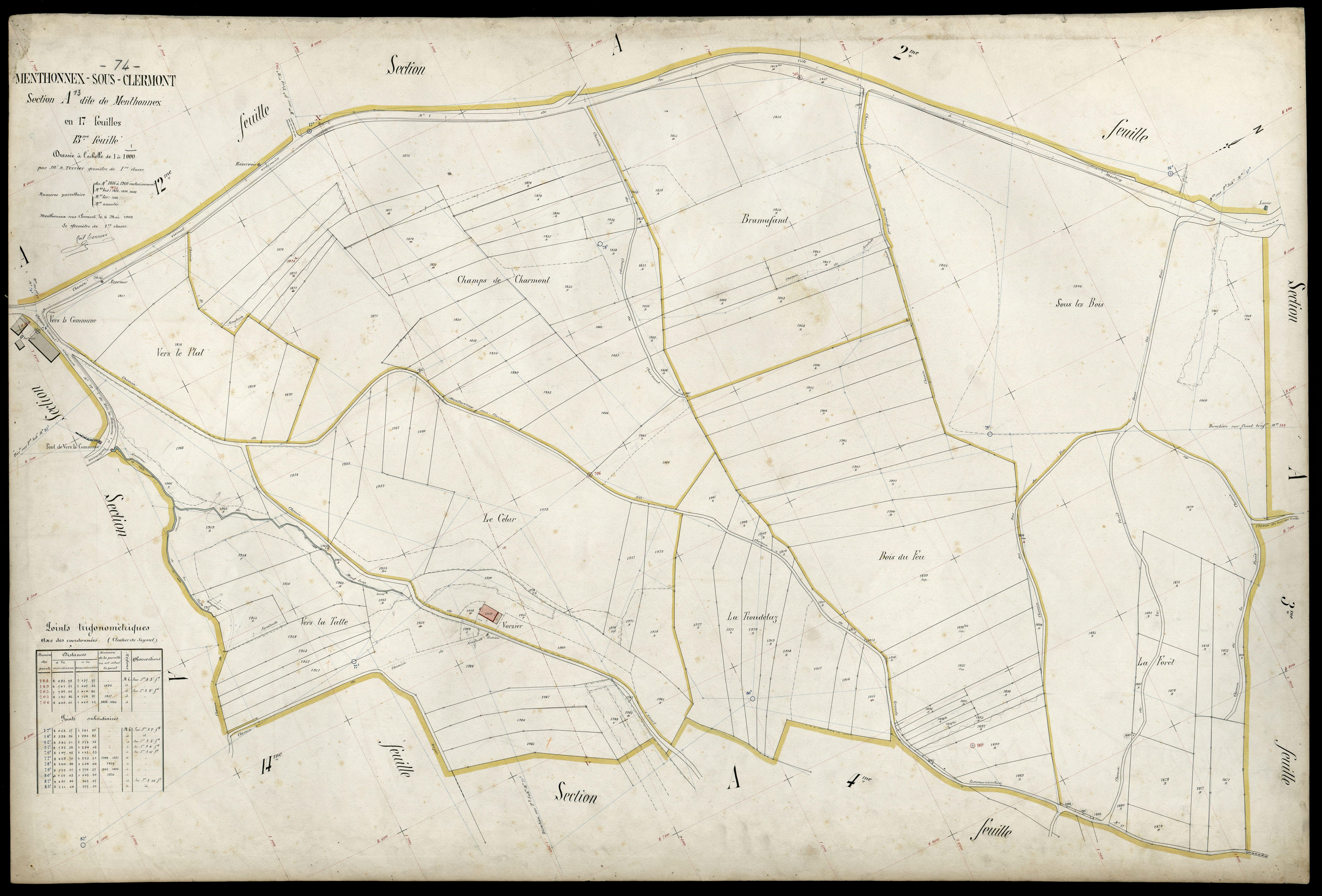 3 P 3 5986 - Feuille n° 14, parcelles n° 1967 à 210 - 6 mai 1909