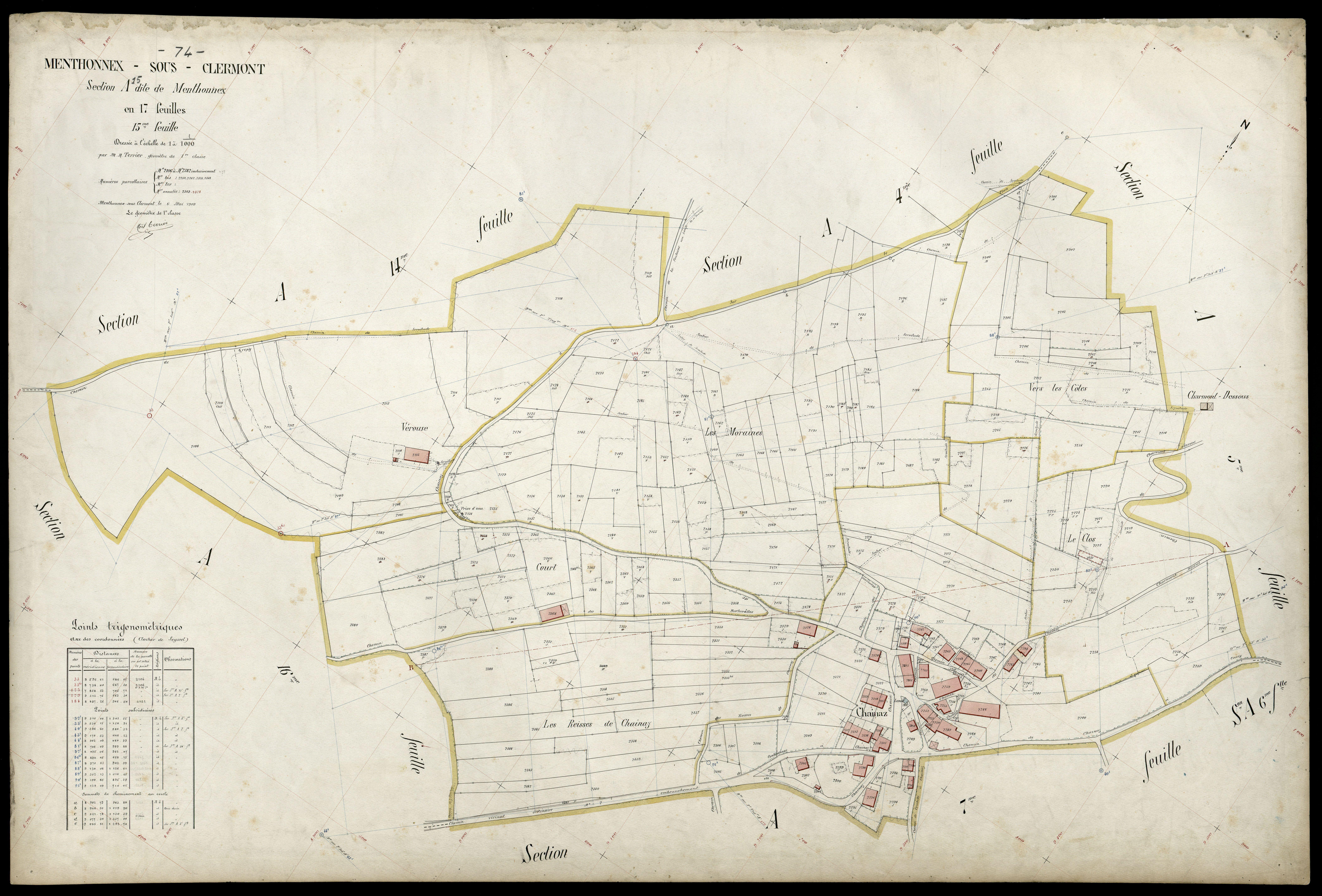 3 P 3 5988 - Feuille n° 16, parcelles n° 2383 à 221 - 6 mai 1909