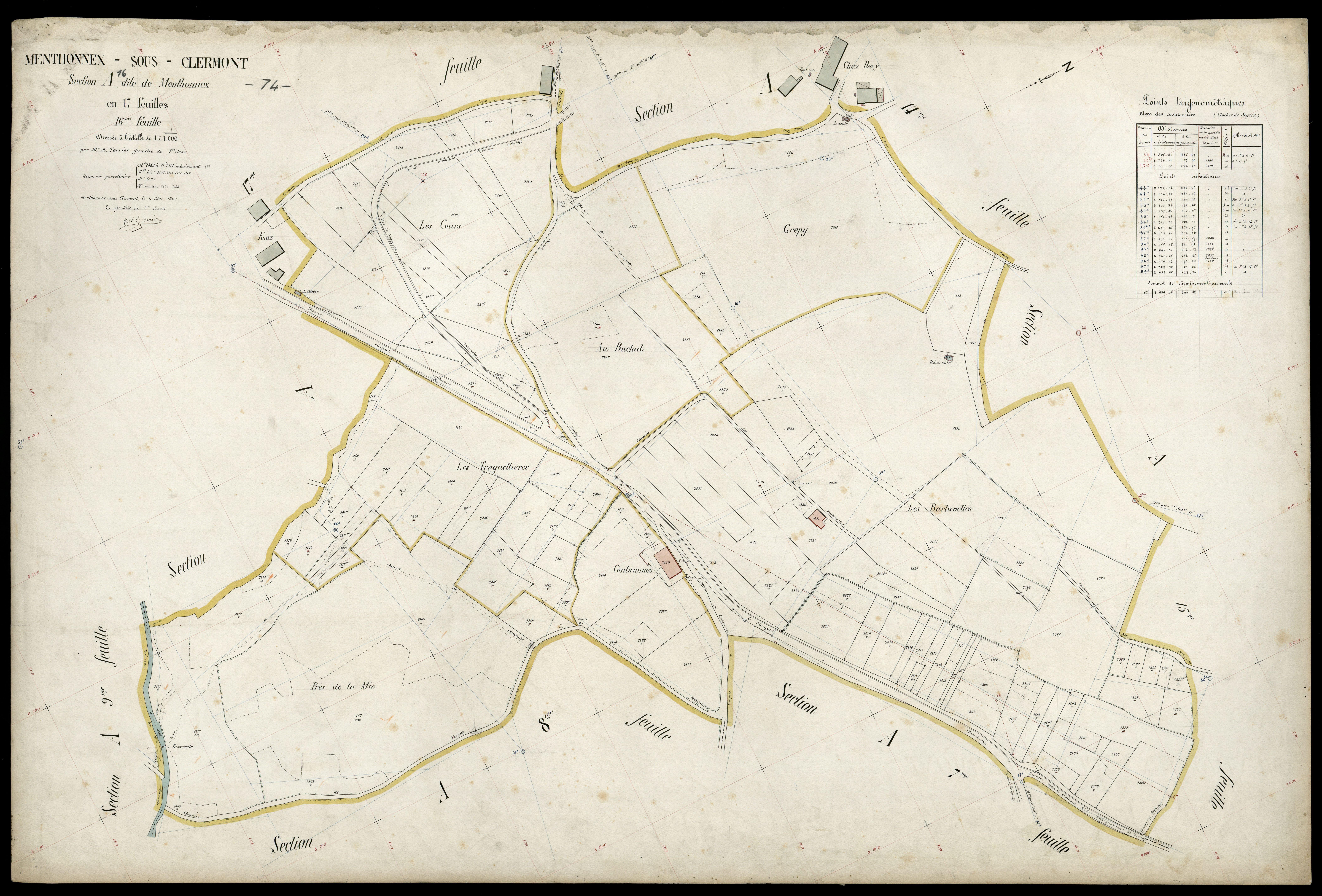 3 P 3 5989 - Feuille n° 17, parcelles n° 222 à 2664 - 6 mai 1909