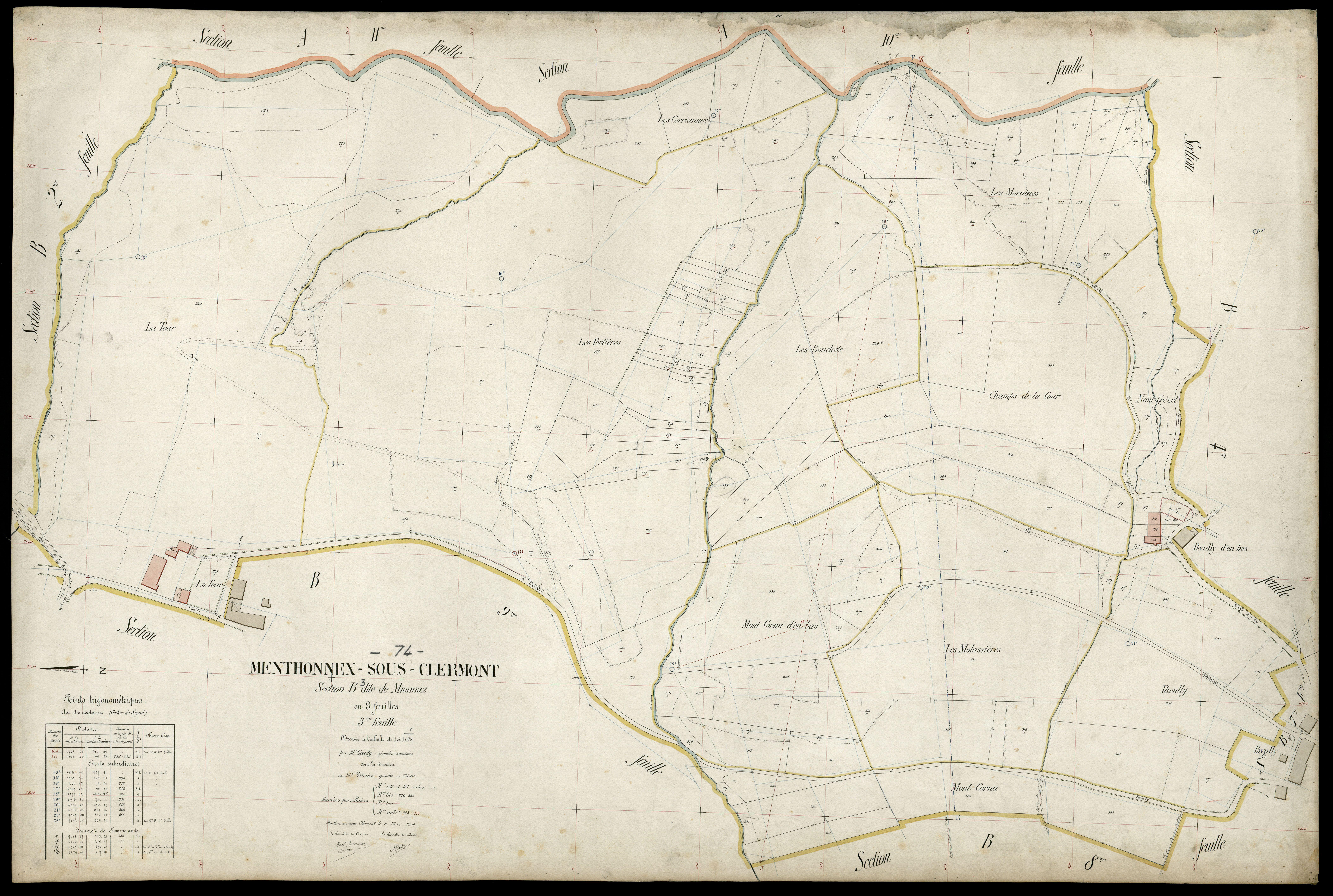 3 P 3 5993 - Feuille n° 4, parcelles n° 382 à 627 - 4 mai 1909