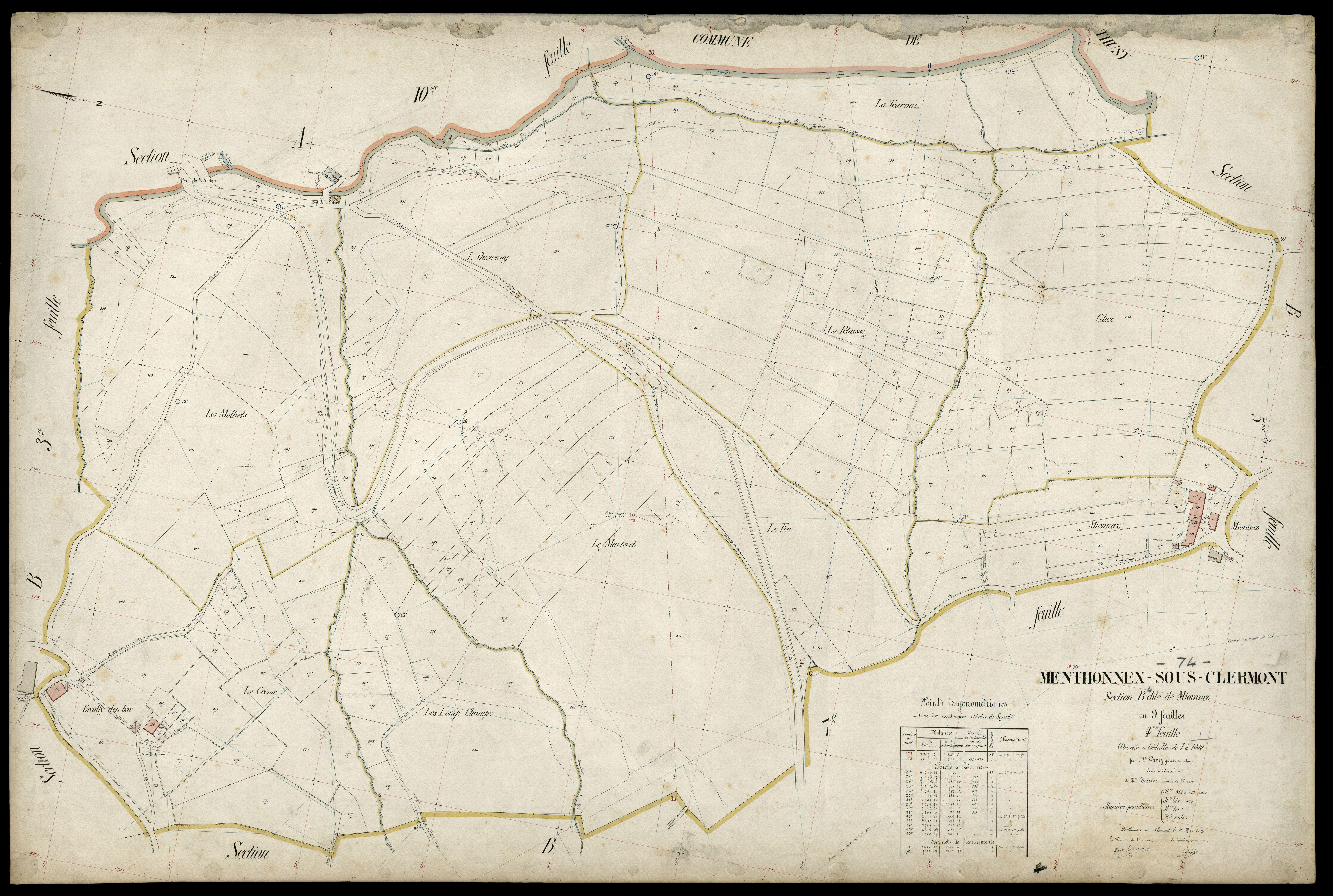 3 P 3 5994 - Feuille n° , parcelles n° 628 à 732 - 4 mai 1909