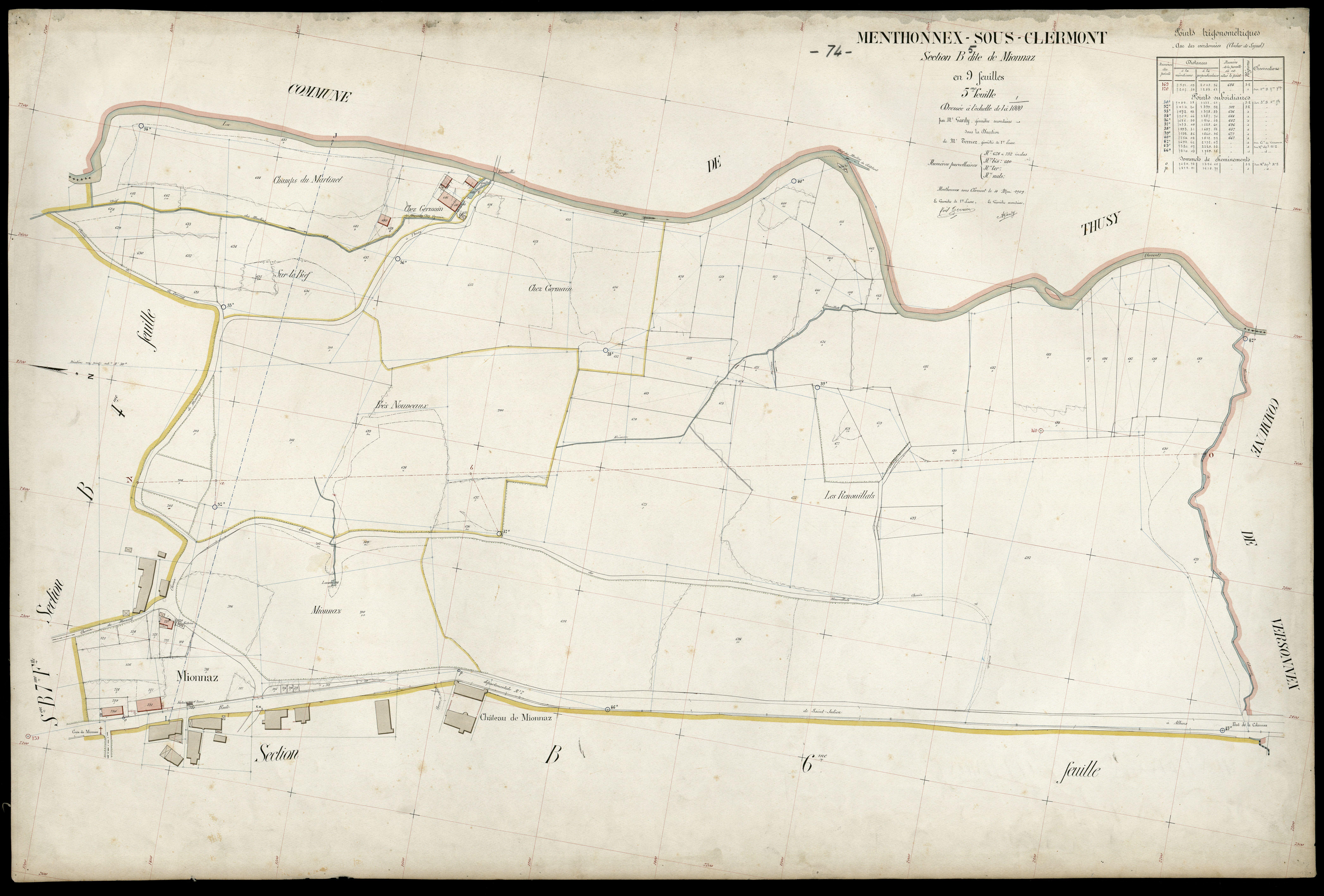 3 P 3 5995 - Feuille n° 6, parcelles n° 733 à 848 - 4 mai 1909