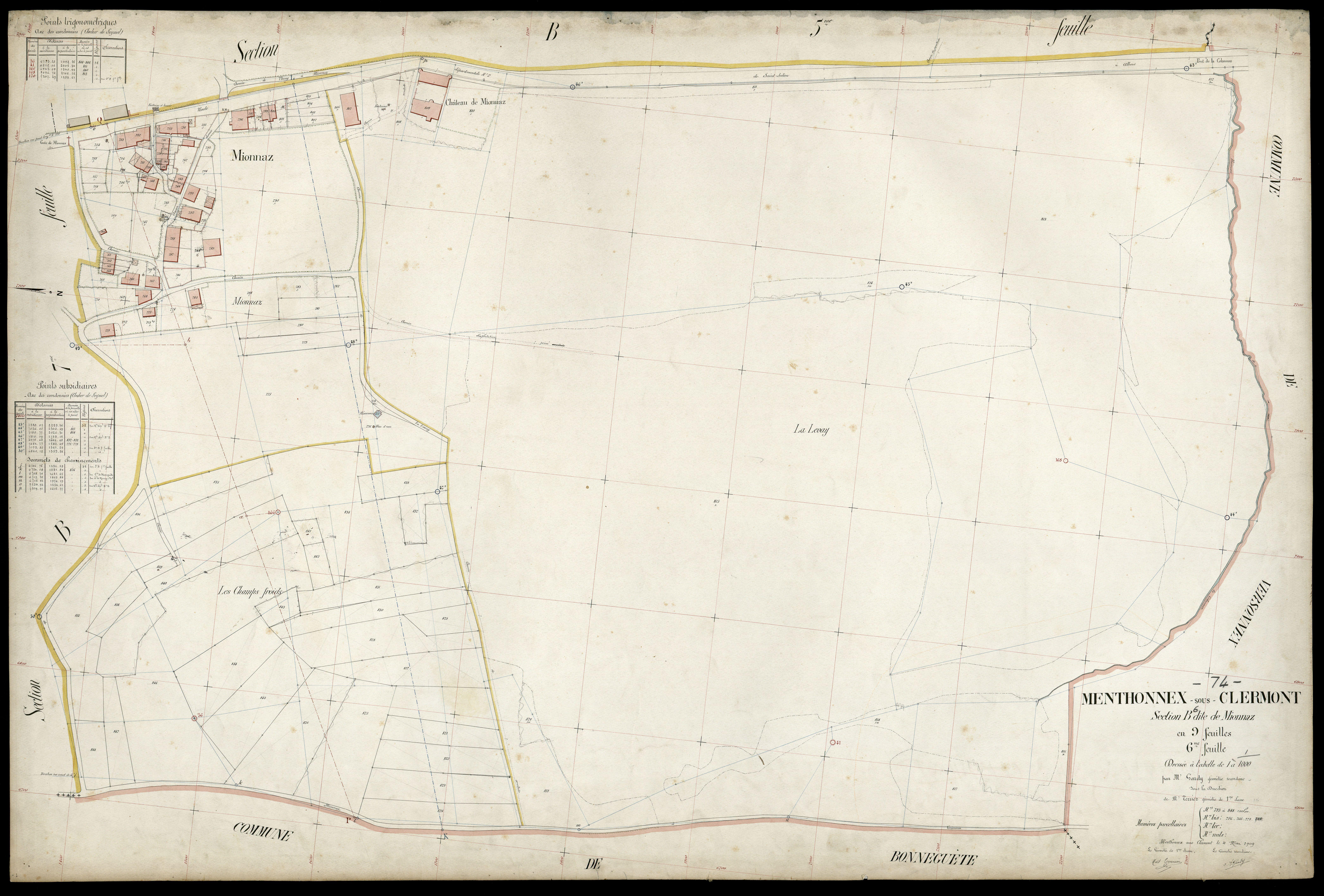 3 P 3 5996 - Feuille n° 7, parcelles n° 849 à 1042 - 4 mai 1909