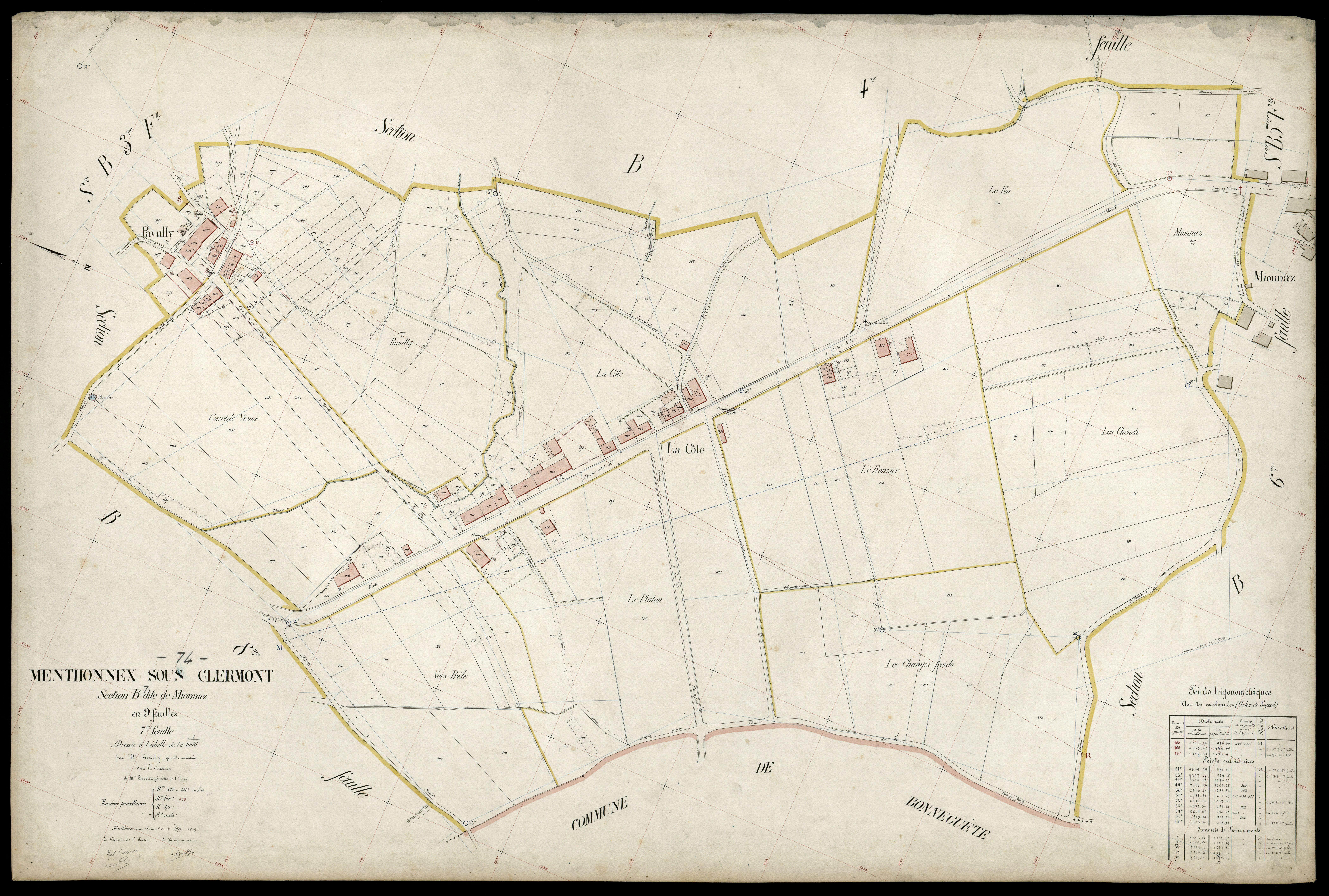 3 P 3 5997 - Feuille n° 8, parcelles n° 1043 à 110 - 4 mai 1909