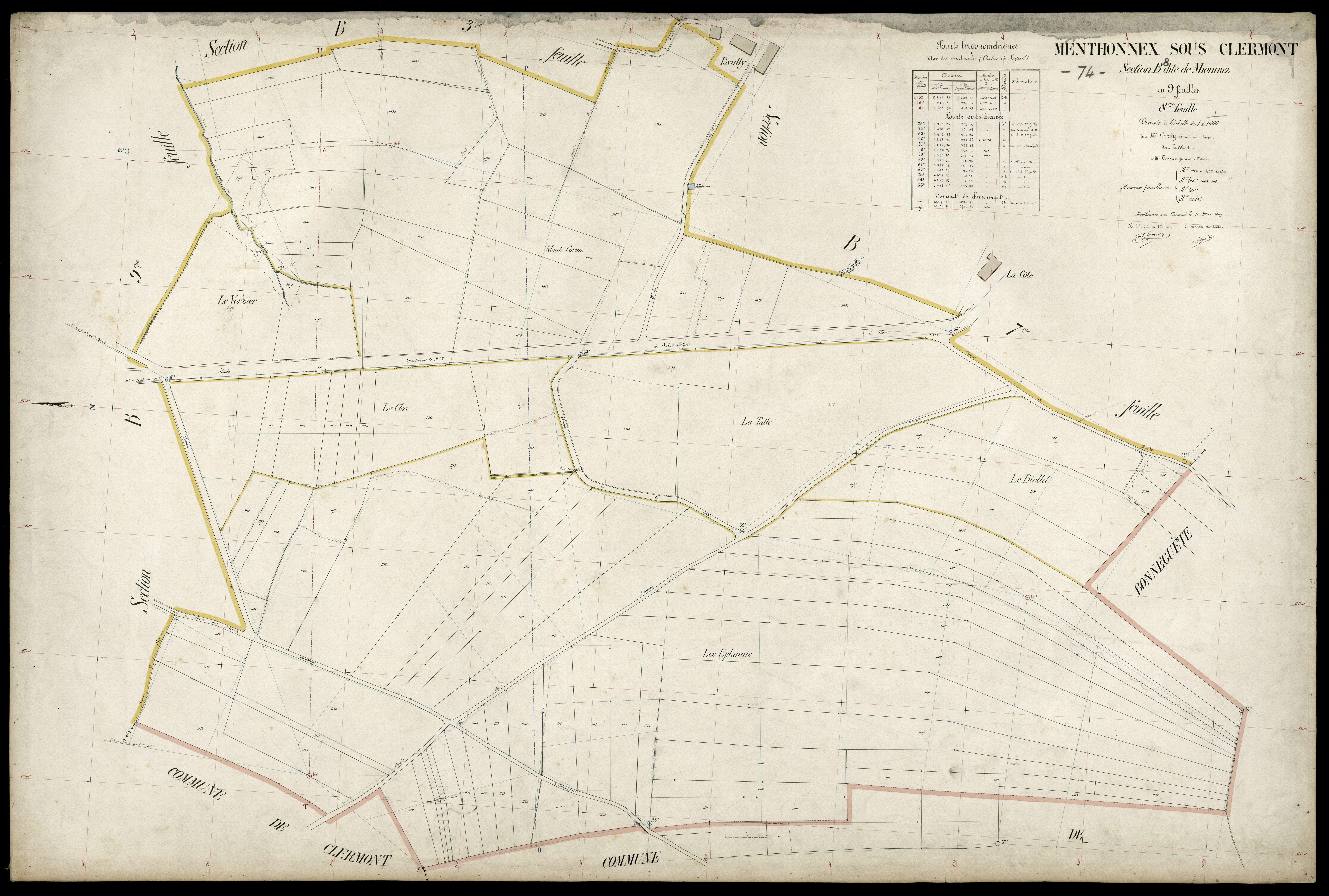 3 P 3 5998 - Feuille n° 9, parcelles n° 111 à 126 - 4 mai 1909