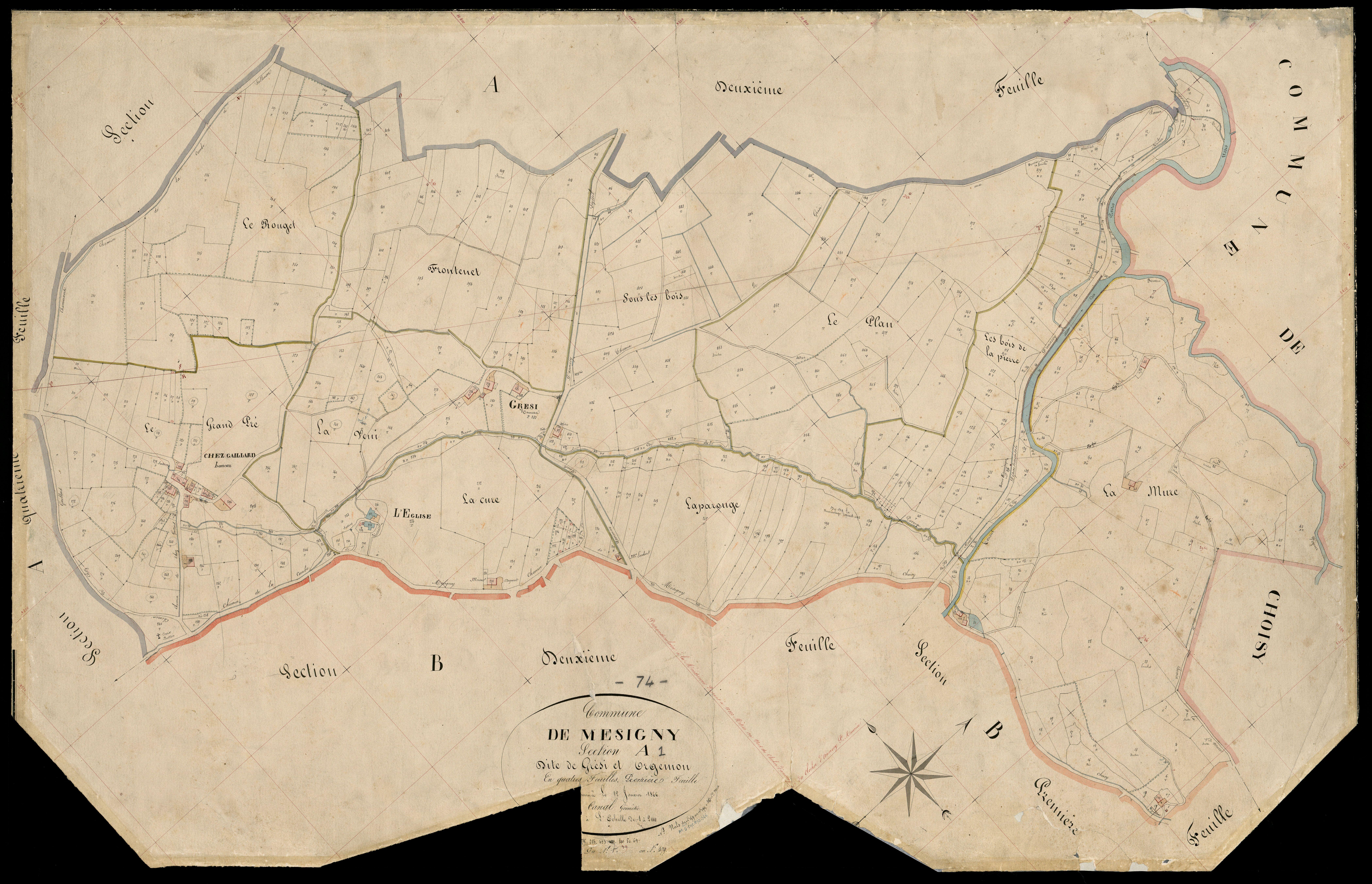 3 P 3 6001 - Feuille n° 2, parcelles n° 480 à 640 - 30 janvier 1866
