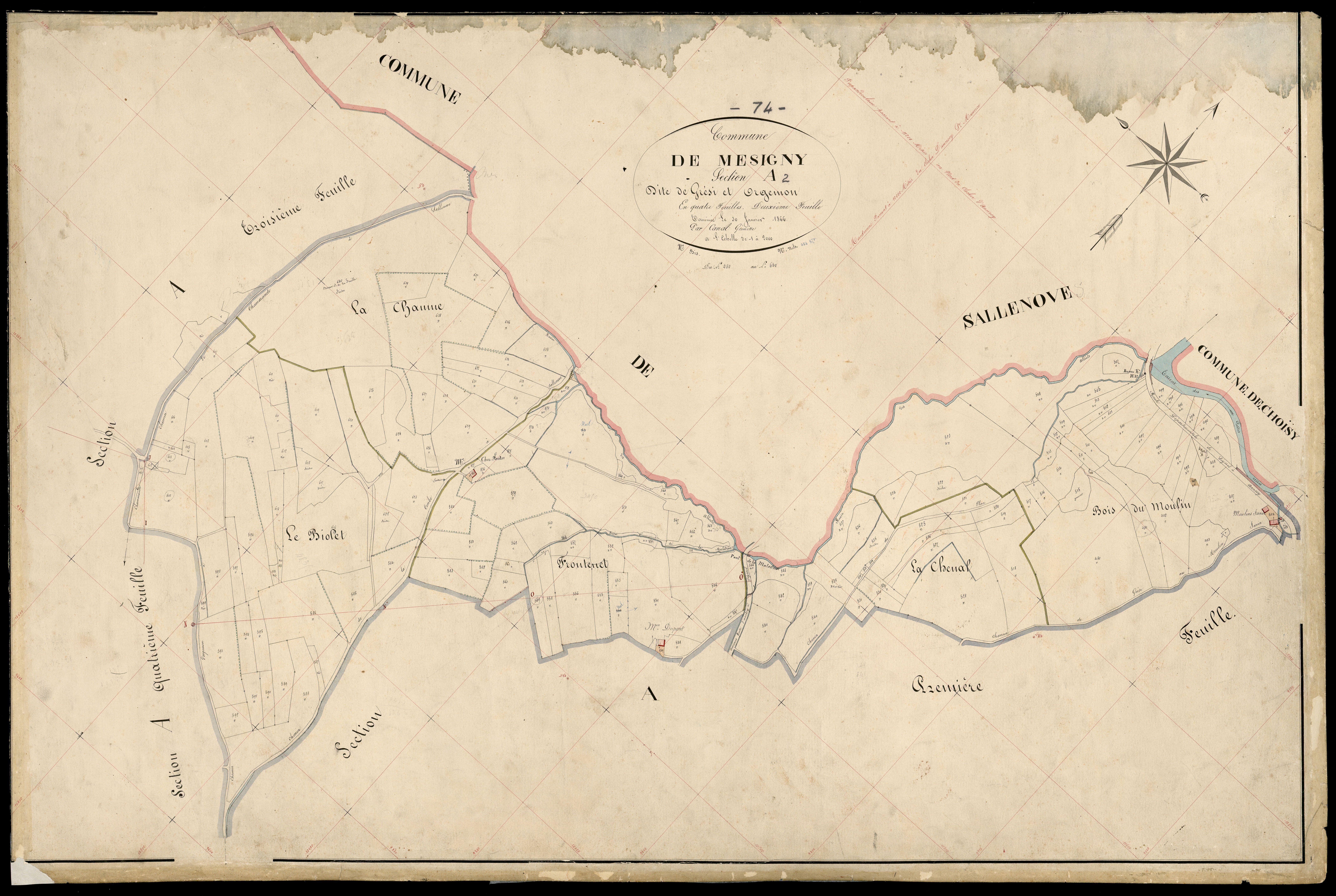 3 P 3 6002 - Feuille n° 3, parcelles n° 641 à 666 - 25 février 1866