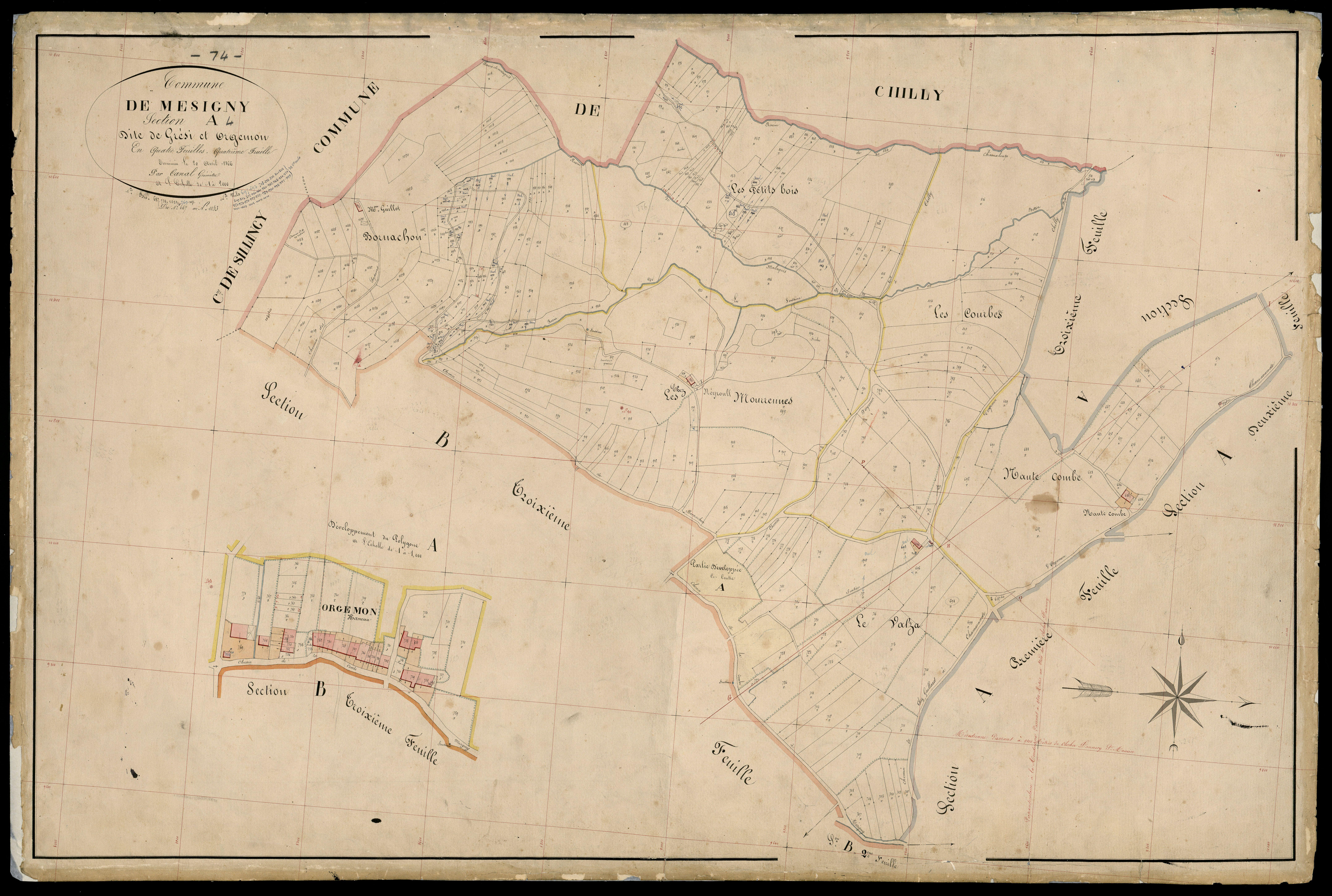 Section B : Chosoz et Le Crêt - 1866