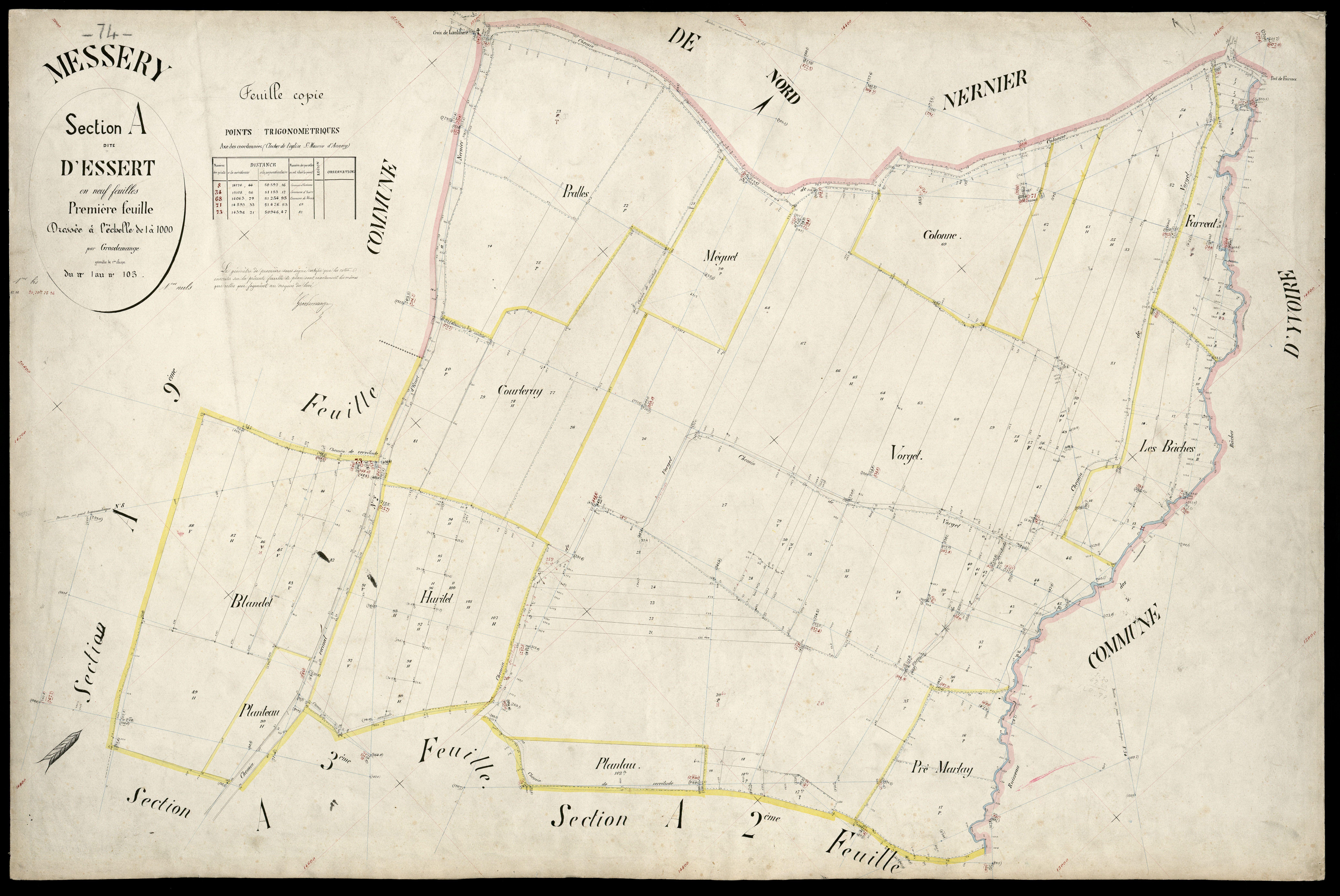 3 P 3 6009 - Feuille n° 2, parcelles n° 104 à 241 - 20 juillet 1878