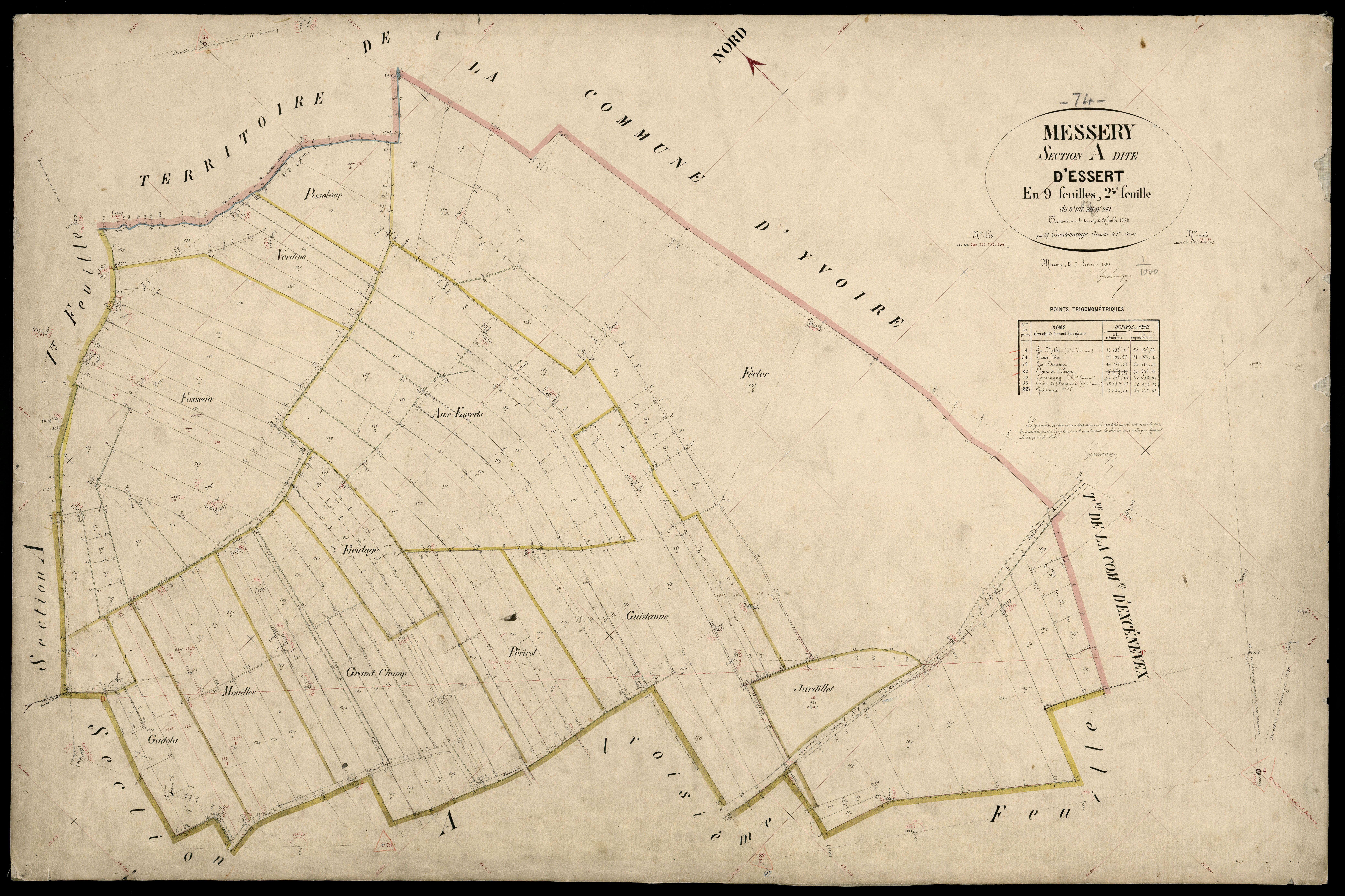 3 P 3 6010 - Feuille n° 3, parcelles n° 242 à 640 -